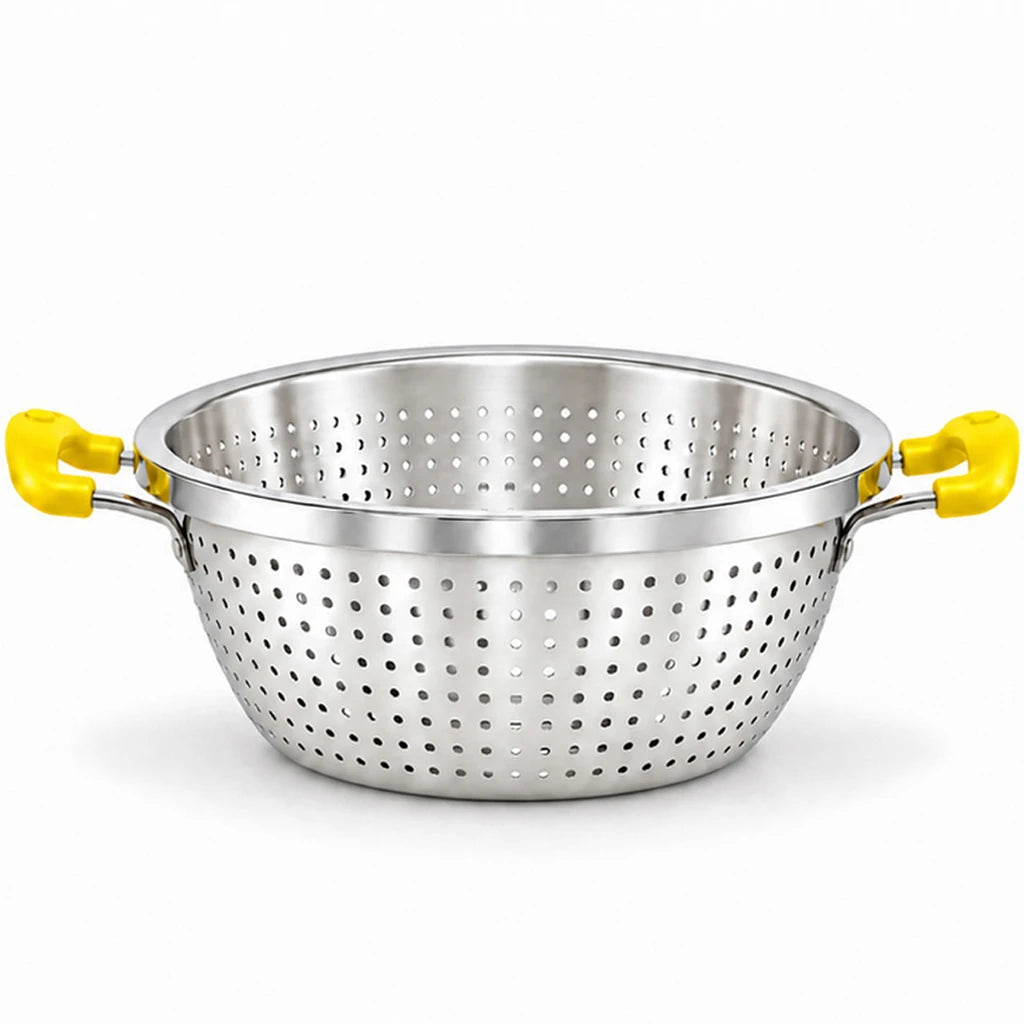 Crest Stainless Steel Colander with Plastic Handles, 38 cm