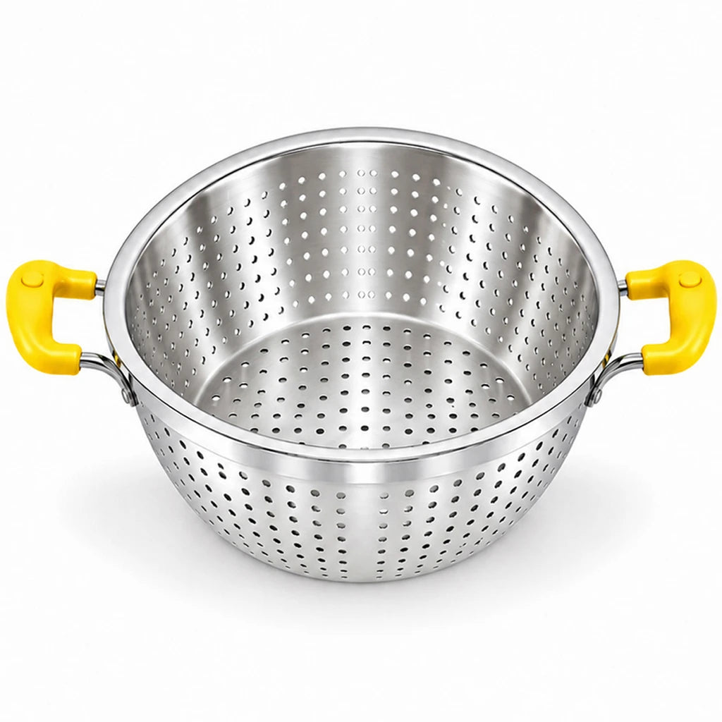 Crest Stainless Steel Colander with Plastic Handles, 38 cm