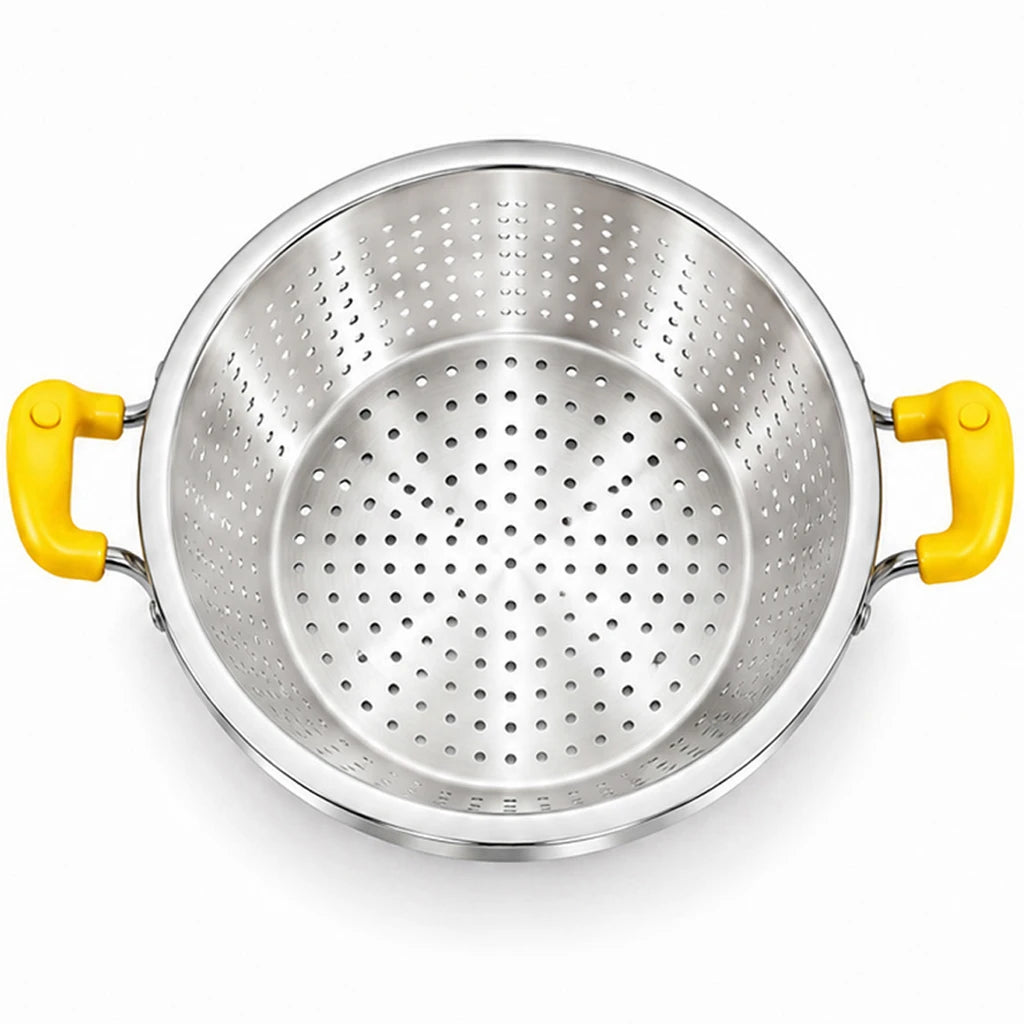 Crest Stainless Steel Colander with Plastic Handles, 38 cm