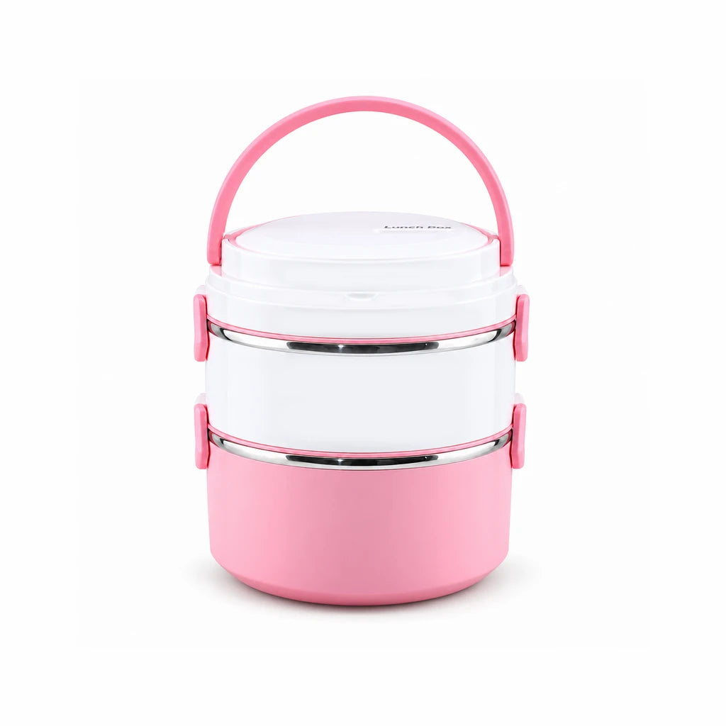 DB 2-Tier Stainless Steel Lunch Box with Plastic Exterior