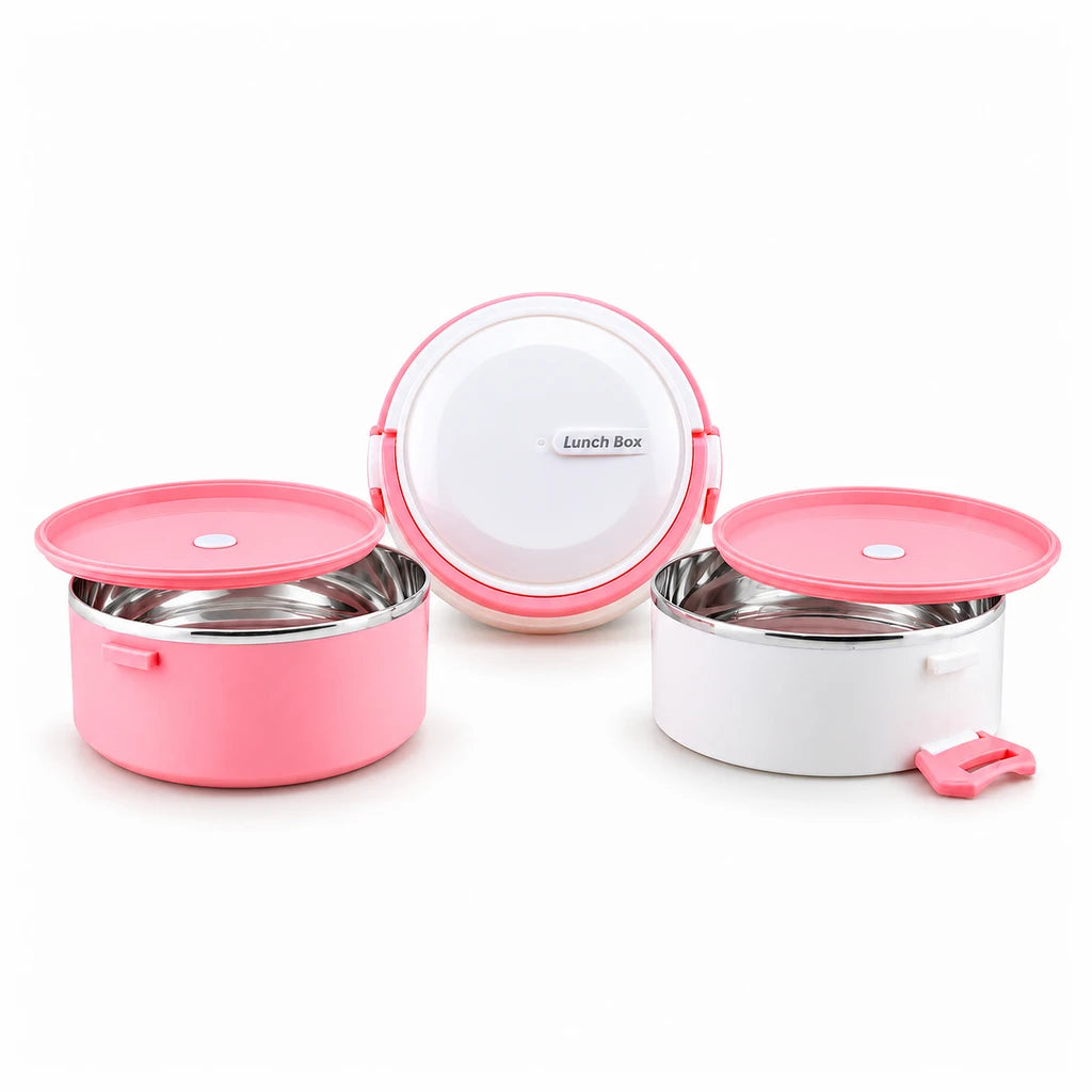 DB 2-Tier Stainless Steel Lunch Box with Plastic Exterior