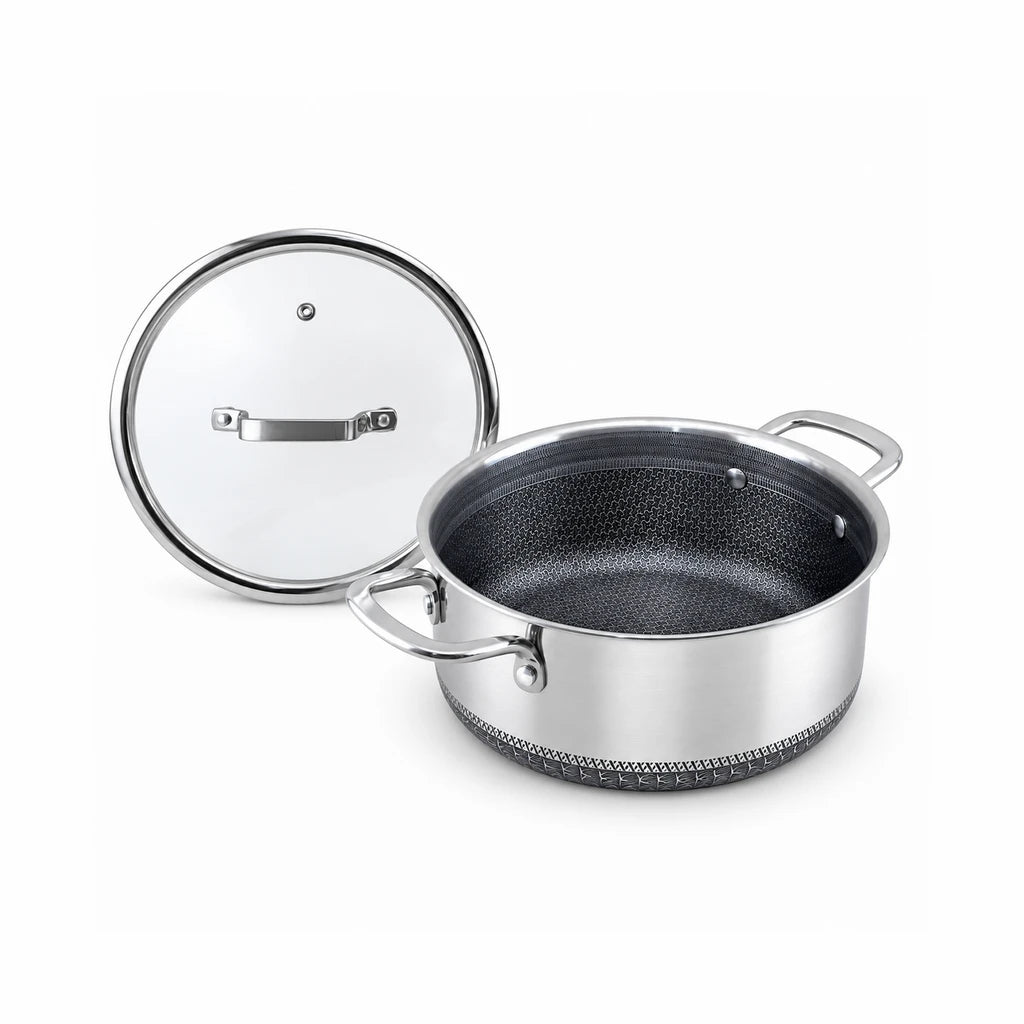 9TNINE Laser-Coating Stainless Steel Pot, 26, 28 & 30 cm