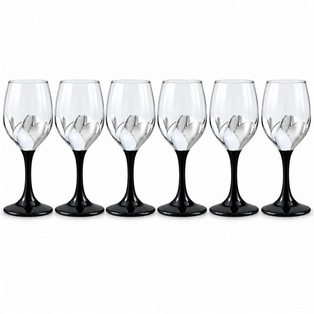 Red Cherry Petal Goblet Glass Set, 6 Pieces, 330 ml