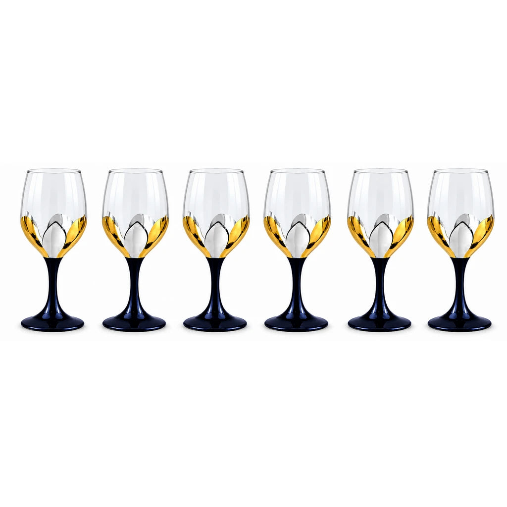 Red Cherry Petal Goblet Glass Set, 6 Pieces, 330 ml