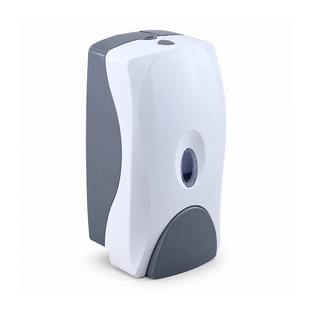 Fresco Wall-Mounted Manual Liquid Soap Dispenser, White & Grey - 800 mL
