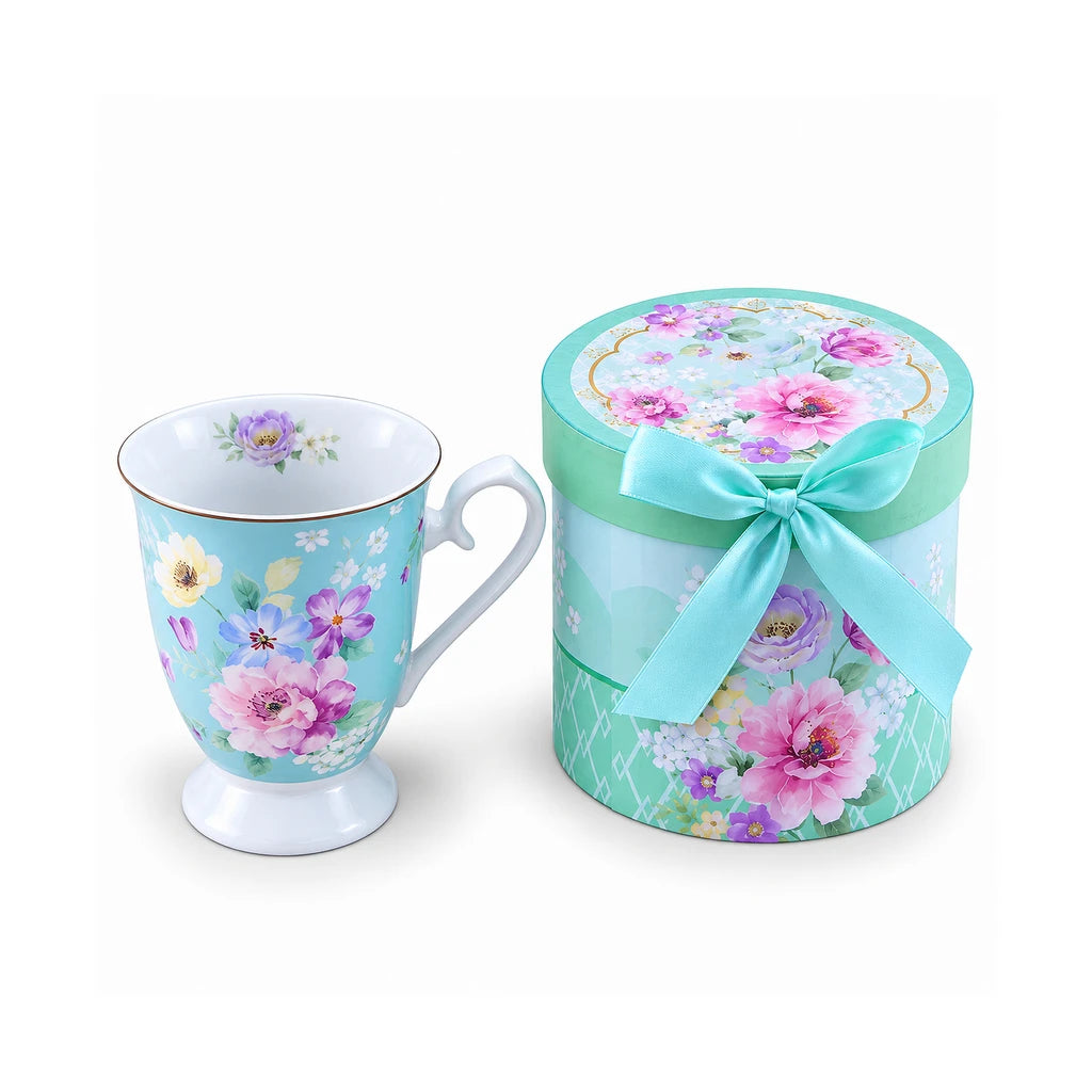 B/C Mint Pastel Blossom Porcelain Mug with Gift Box, 300 ml