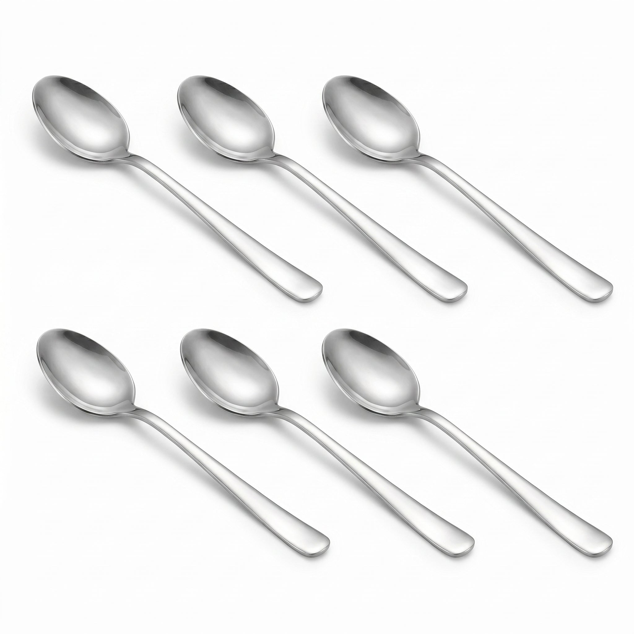 Blaze Pearl 6-Piece Stainless Steel Silver Dessert Spoon Set