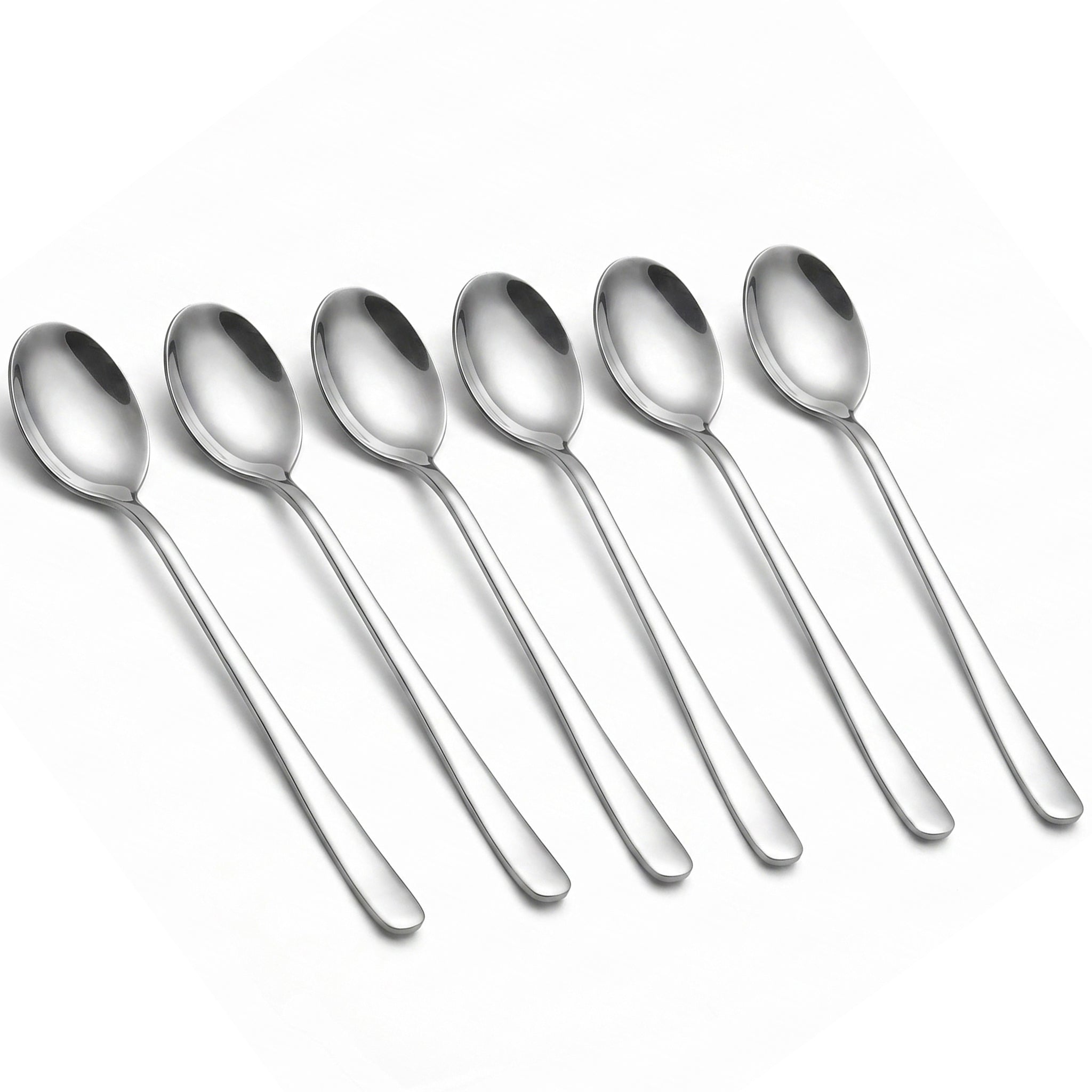 Blaze Pearl 6-Piece Stainless Steel Silver Long Tea Spoon Set