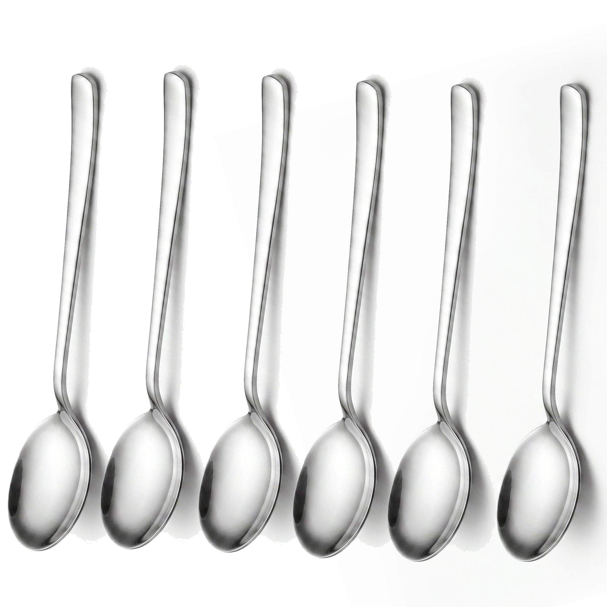 Blaze Pearl 6-Piece Stainless Steel Silver Dessert Soup Spoon Set