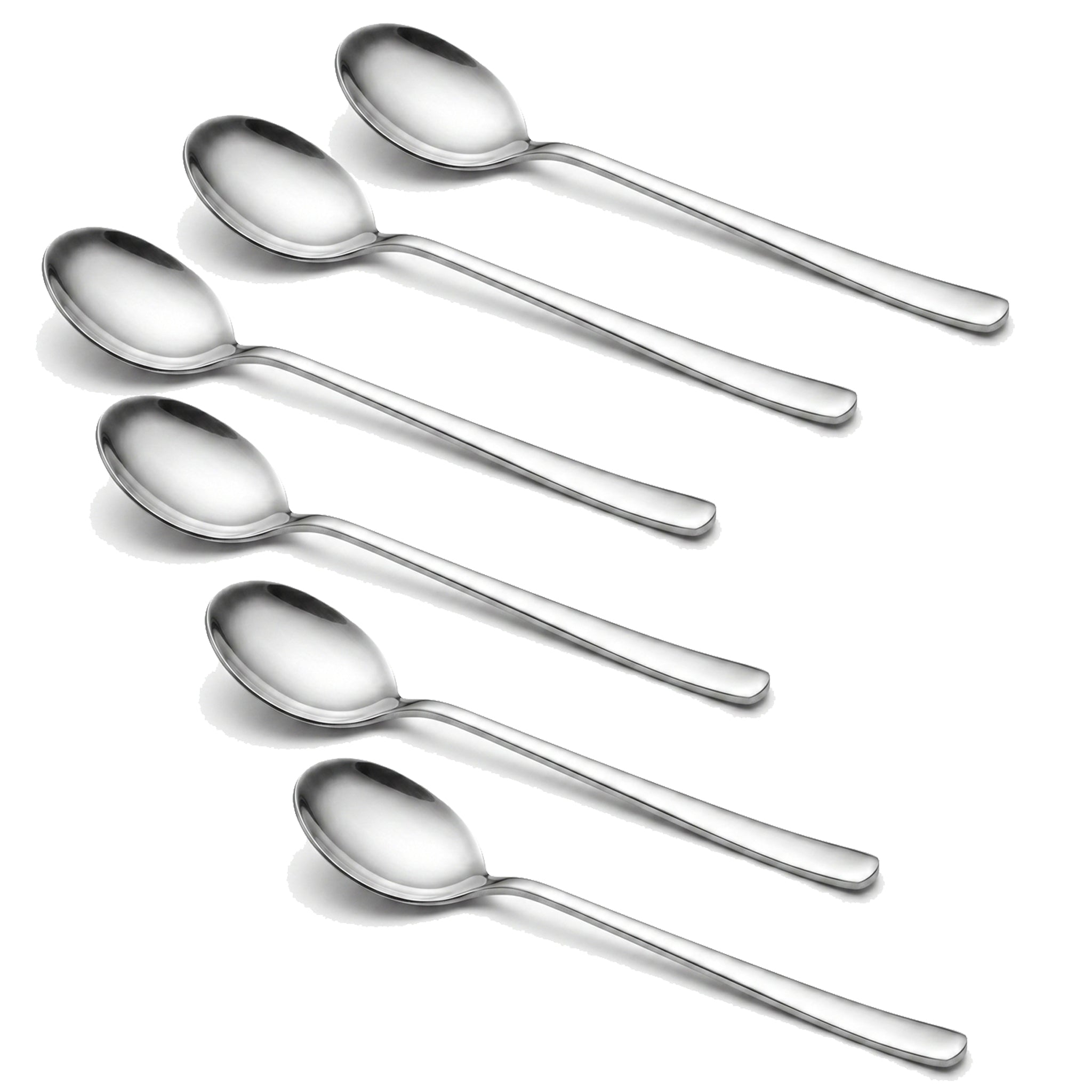 Blaze Pearl 6-Piece Stainless Steel Silver Dessert Soup Spoon Set