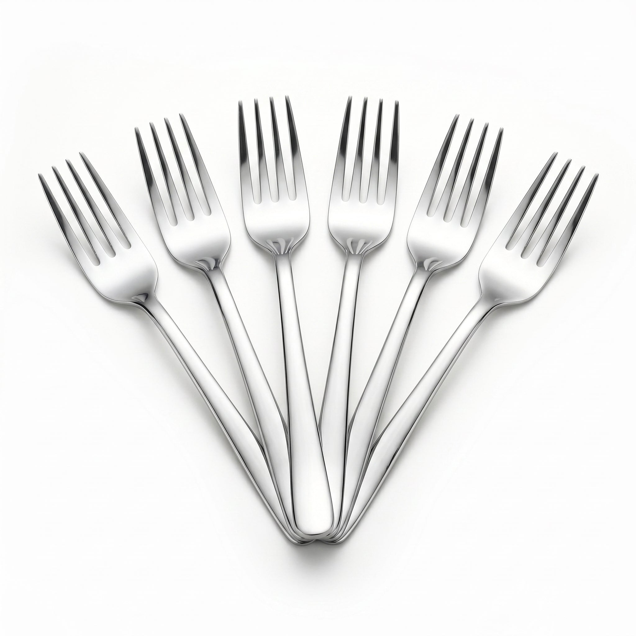 Blaze Pearl 6-Piece Stainless Steel Silver Dessert Fork Set