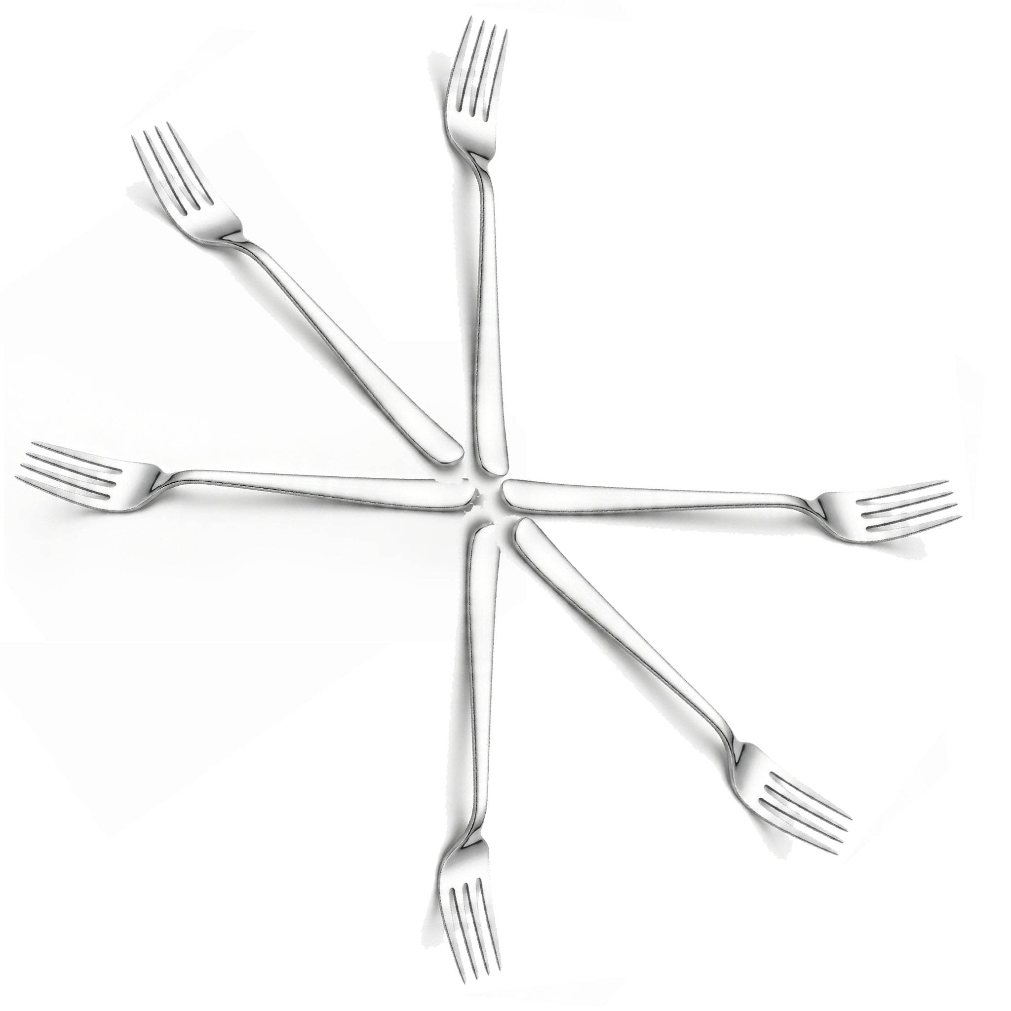 Blaze Pearl 6-Piece Stainless Steel Silver Dessert Fork Set