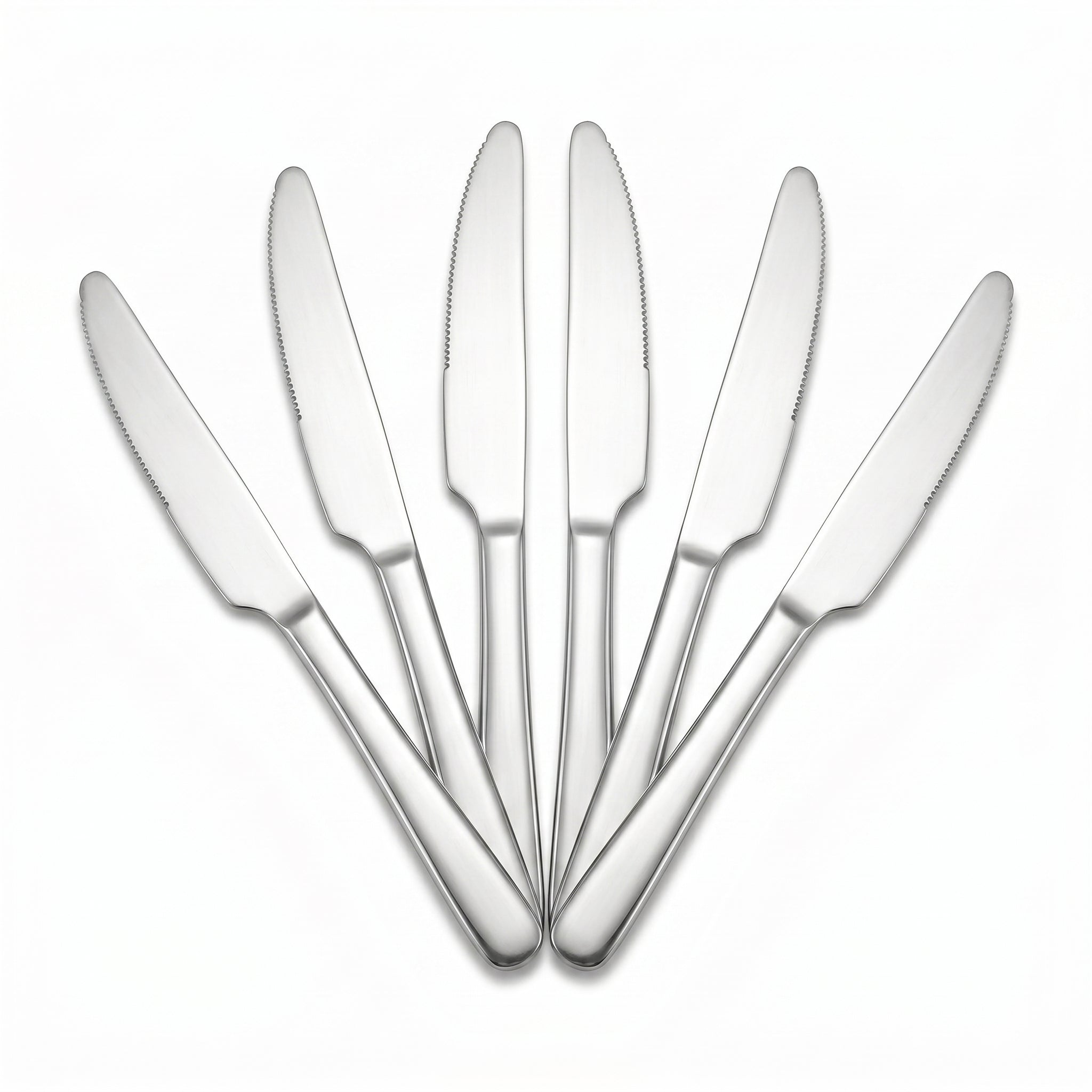 Blaze Pearl 6-Piece Stainless Steel Silver Table Knife Set