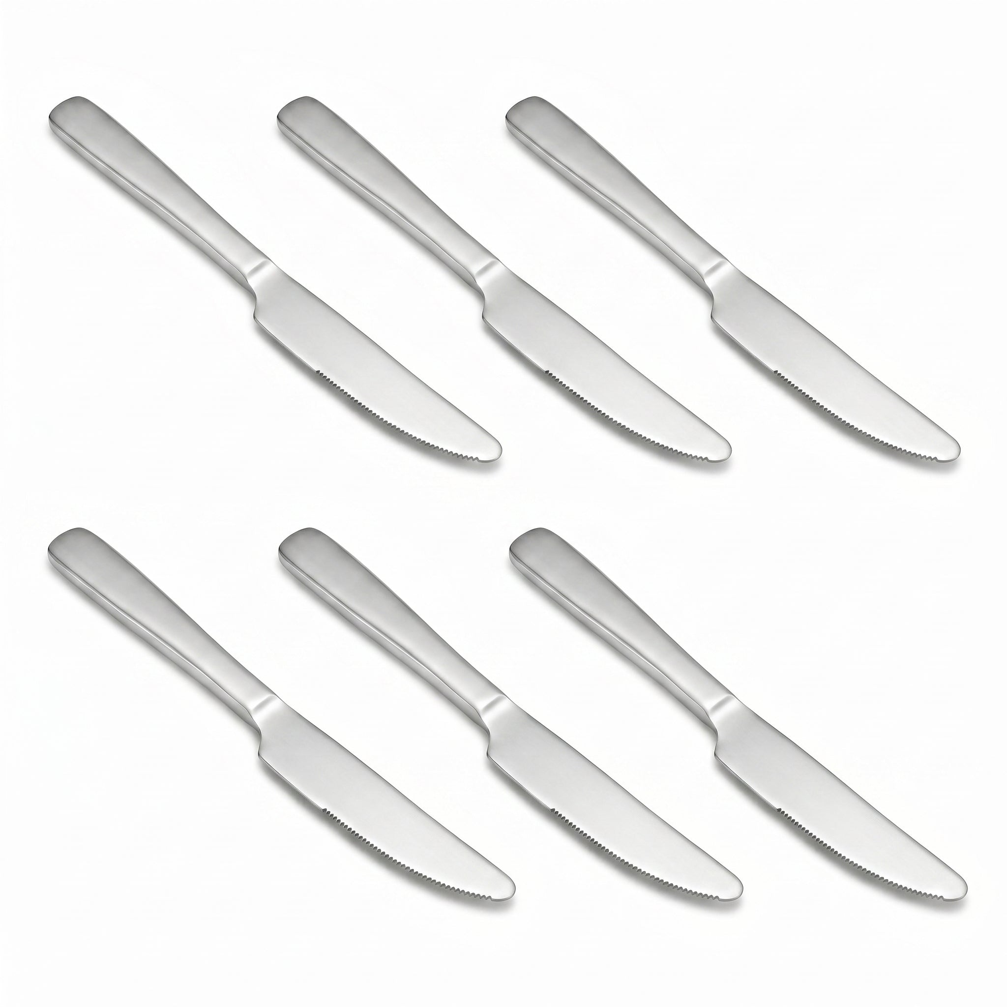 Blaze Pearl 6-Piece Stainless Steel Silver Table Knife Set