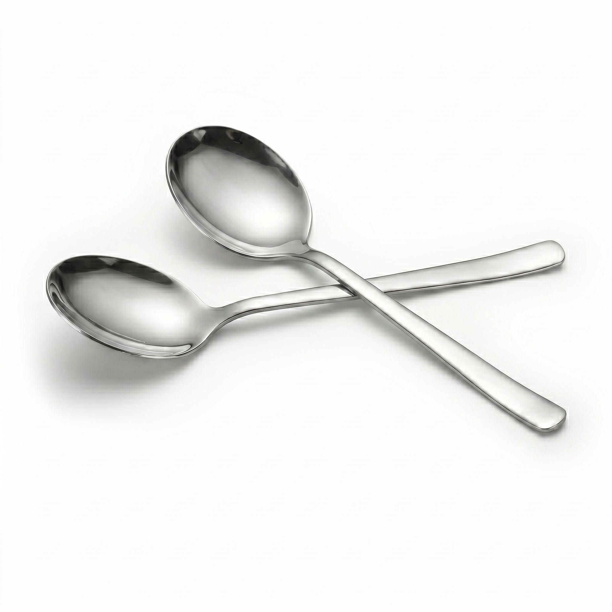 Blaze Pearl 2-Piece Stainless Steel Silver Serving Soup Spoon Set