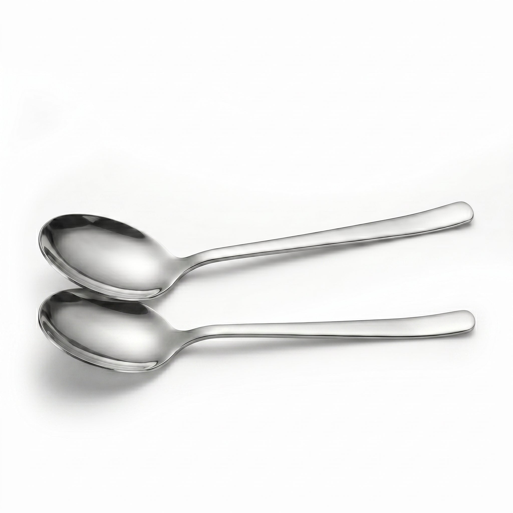 Blaze Pearl 2-Piece Stainless Steel Silver Serving Soup Spoon Set