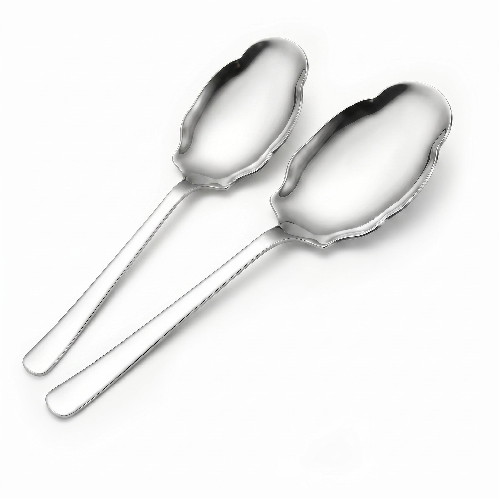 Blaze Pearl 2-Piece Staniless Steel Silver Serving Rice Panja Spoon Set