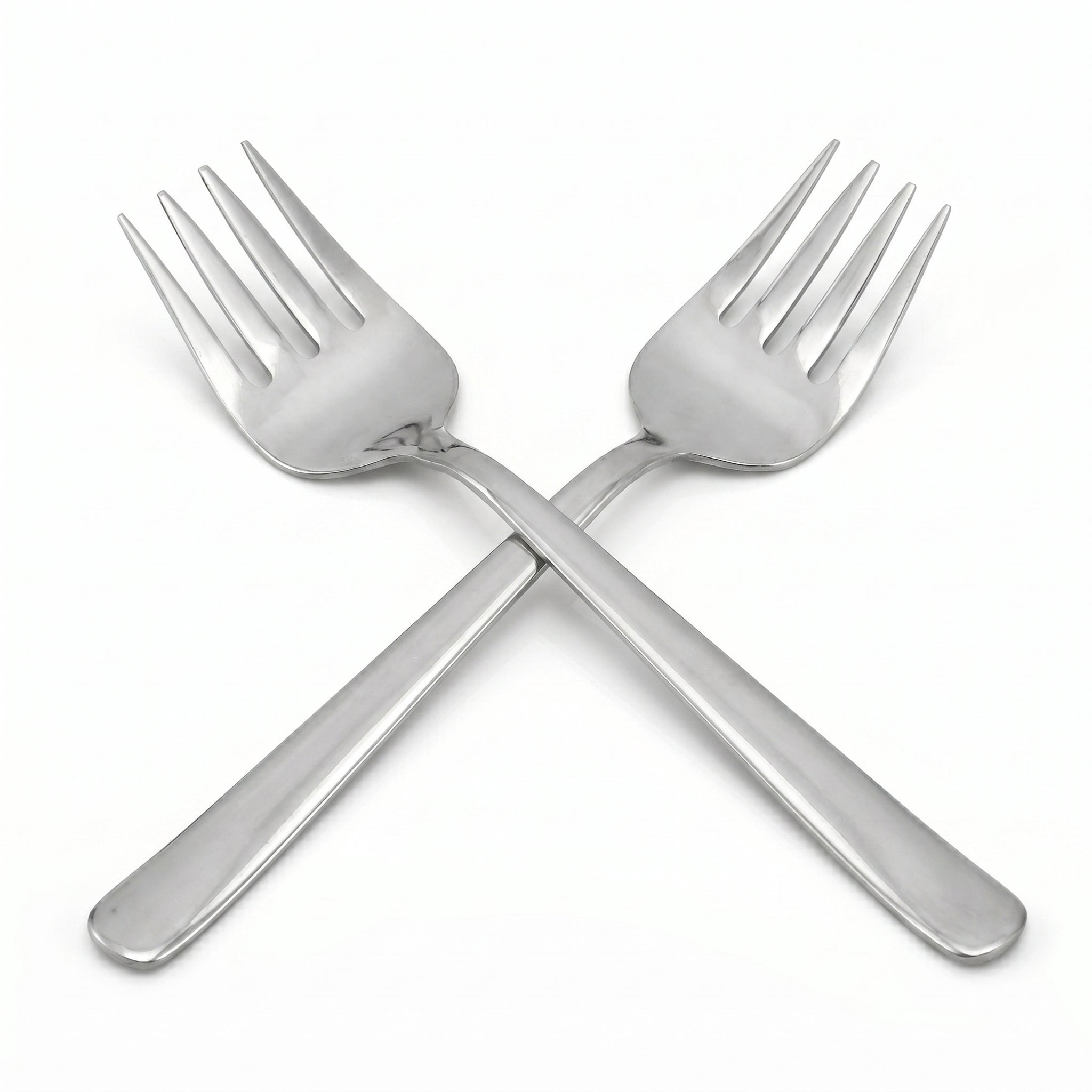 Blaze Pearl 2-Piece Stainless Steel Silver Serving Fork Set