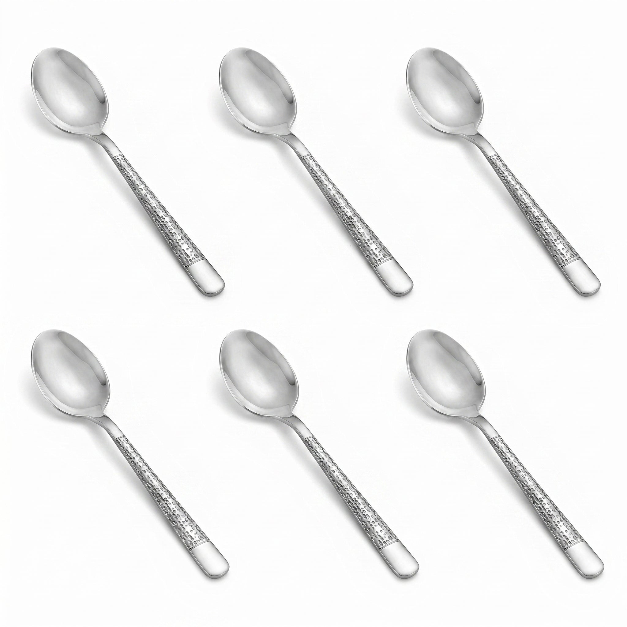 Blaze Tree 6-Piece Stainless Steel Silver Tea Spoon Set