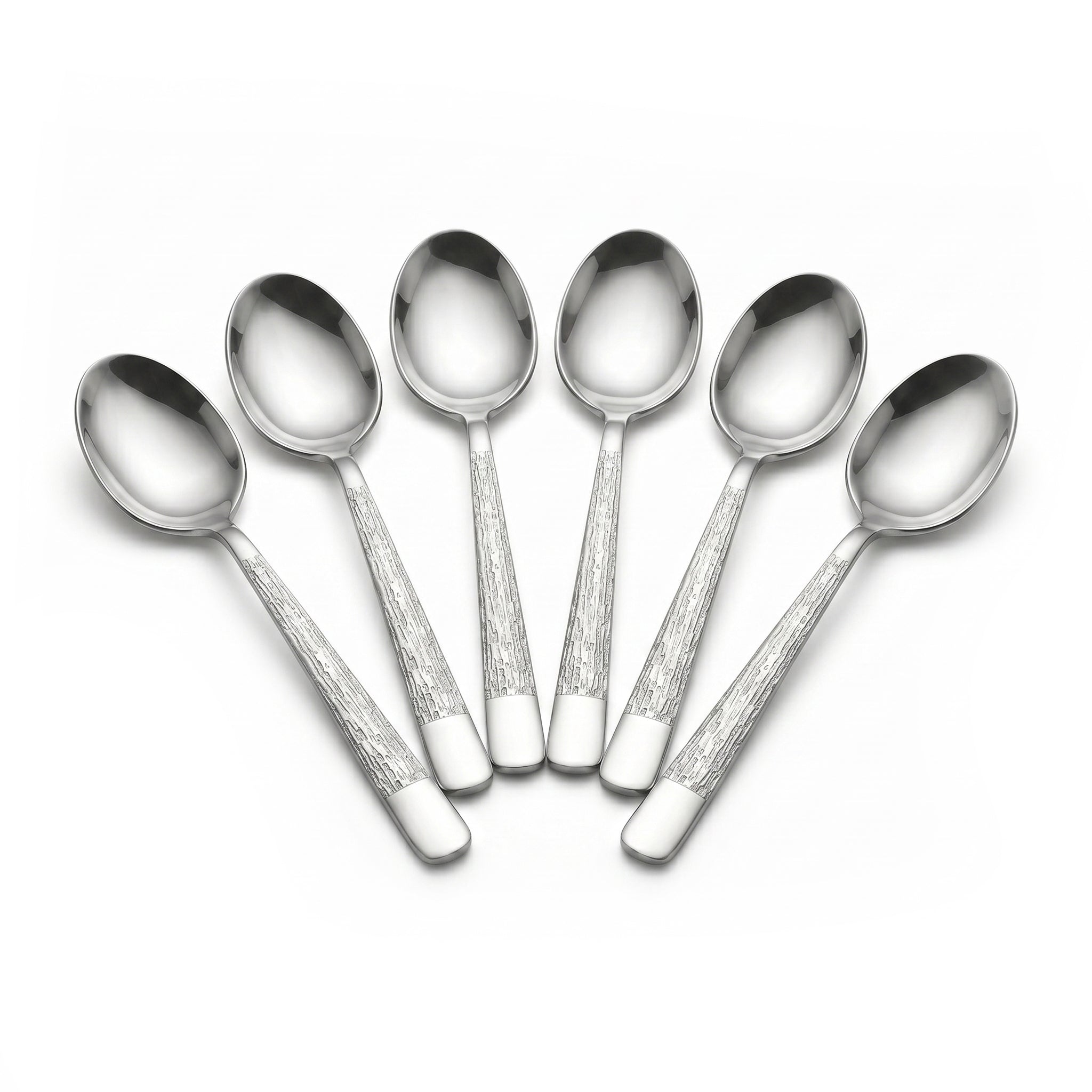 Blaze Tree 6-Piece Stainless Steel Silver Dessert Spoon Set