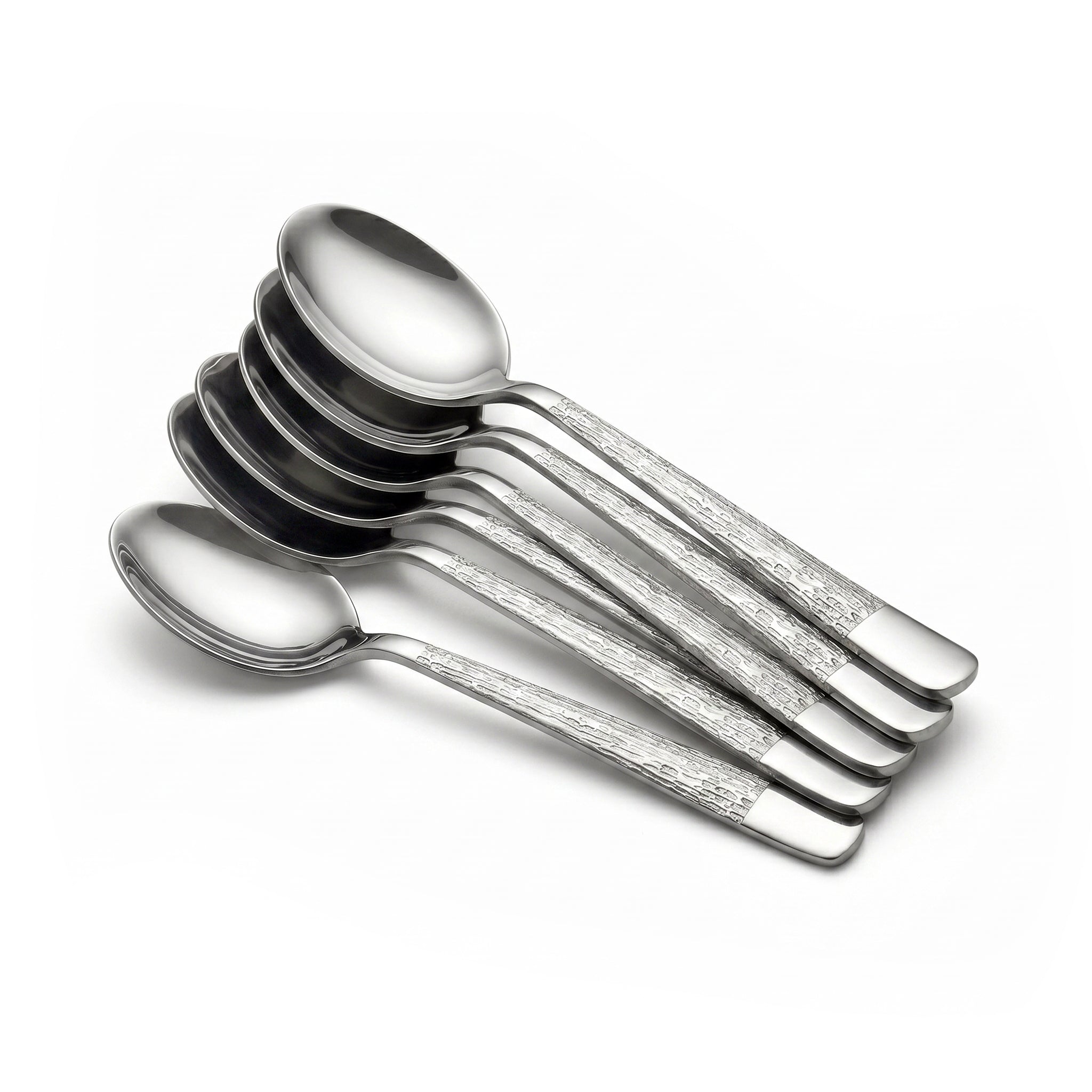 Blaze Tree 6-Piece Stainless Steel Silver Dessert Spoon Set