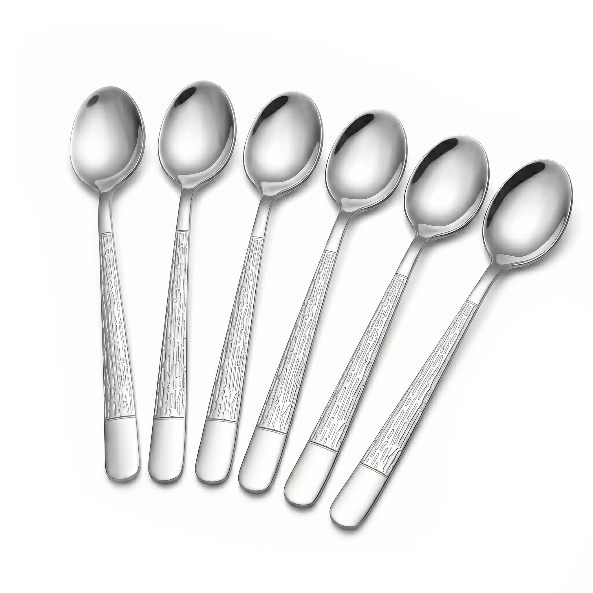 Blaze Tree 6-Piece Stainless Steel Silver Long Tea Spoon Set