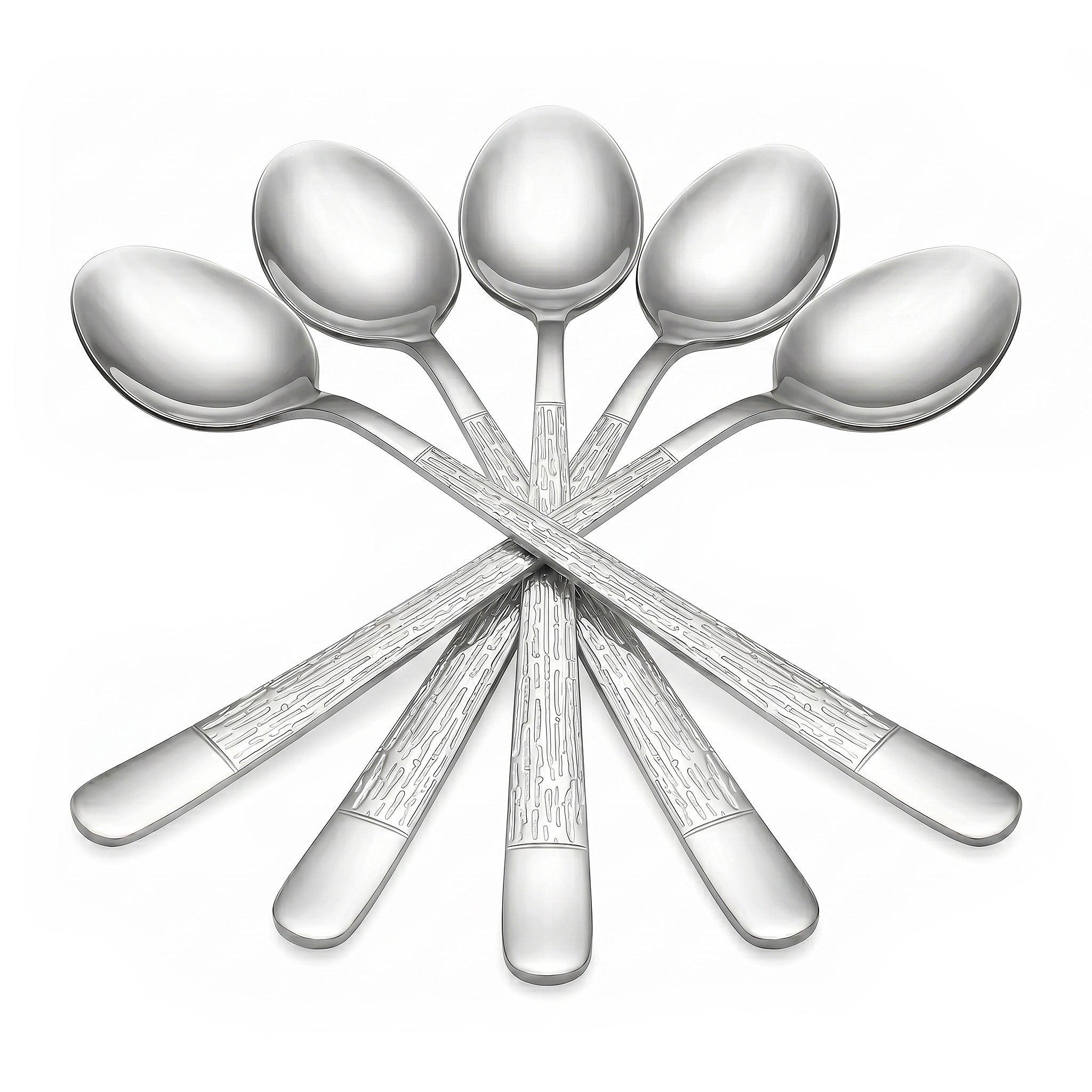 Blaze Tree 6-Piece Stainless Steel Silver Long Tea Spoon Set