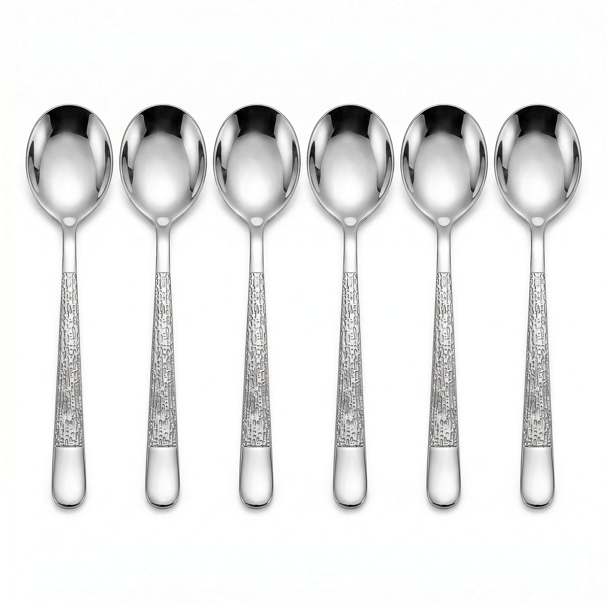 Blaze Tree 6-Piece Stainless Steel Silver Dessert Soup Spoon Set