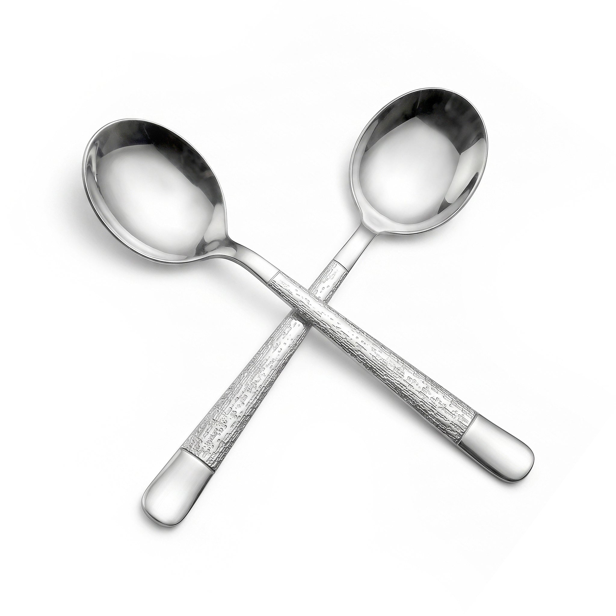 Blaze Tree 2-Piece Stainless Steel Silver Serving Soup Spoon Set