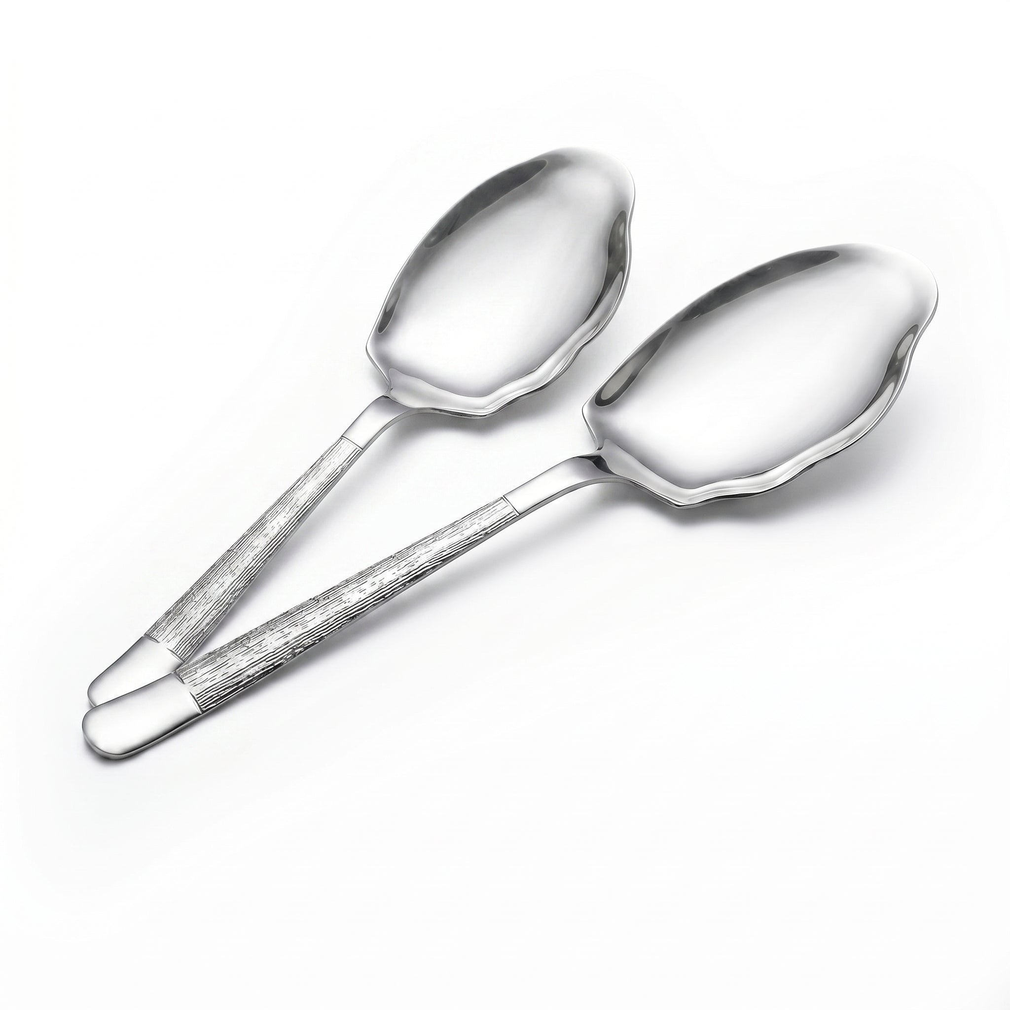 Blaze Tree 2-Piece Stainless Steel Silver Serving Rice Panja Spoon Set