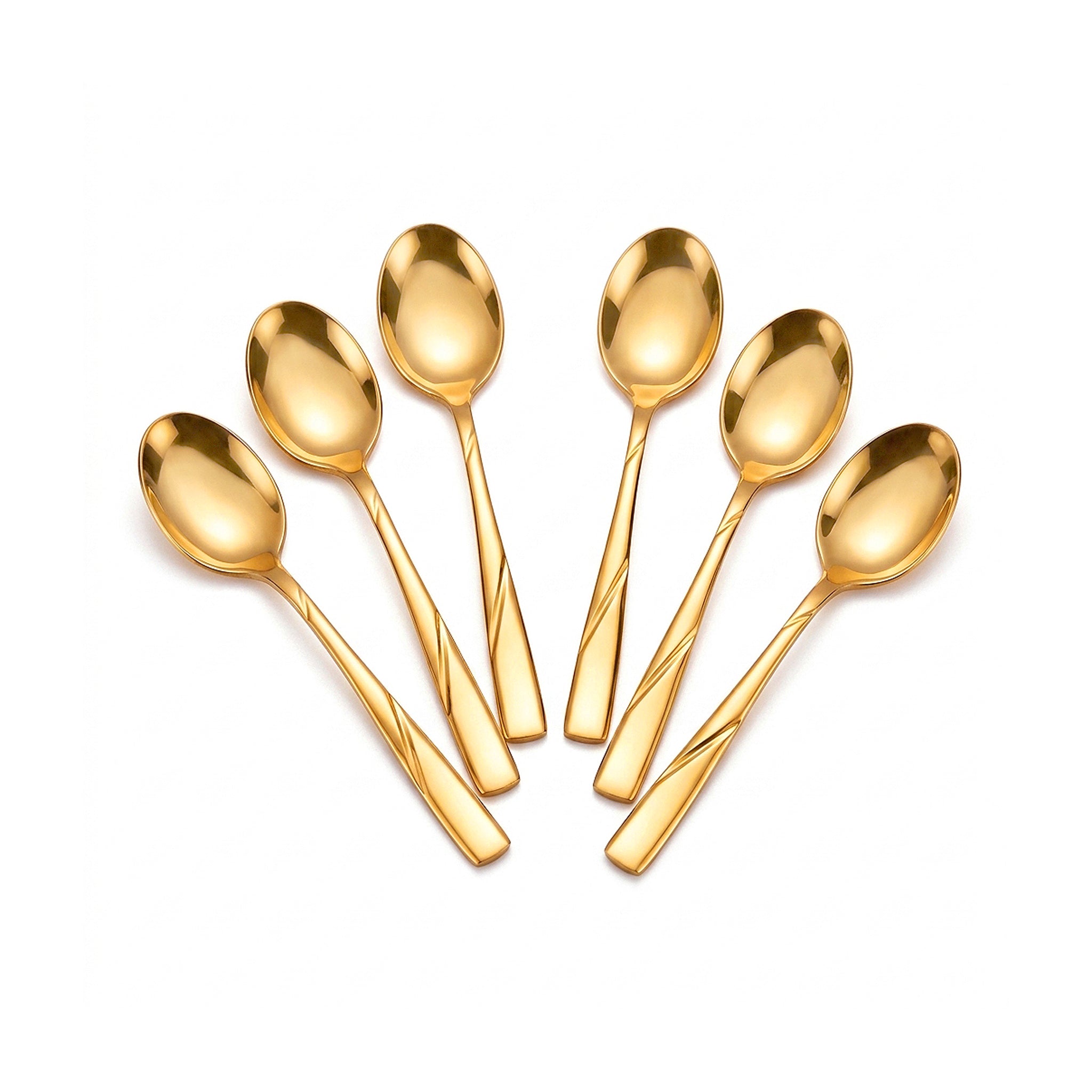 Blaze R.P.3 Stainless Steel 6-Piece Golden Tea Spoon Set