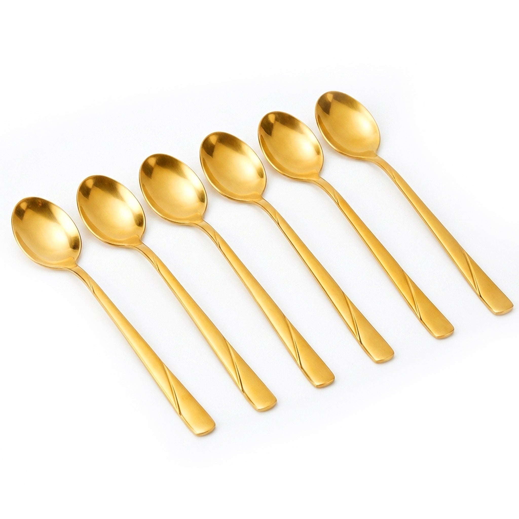 Blaze R.P.3 Stainless Steel 6-Piece Golden Long Tea Spoon Set