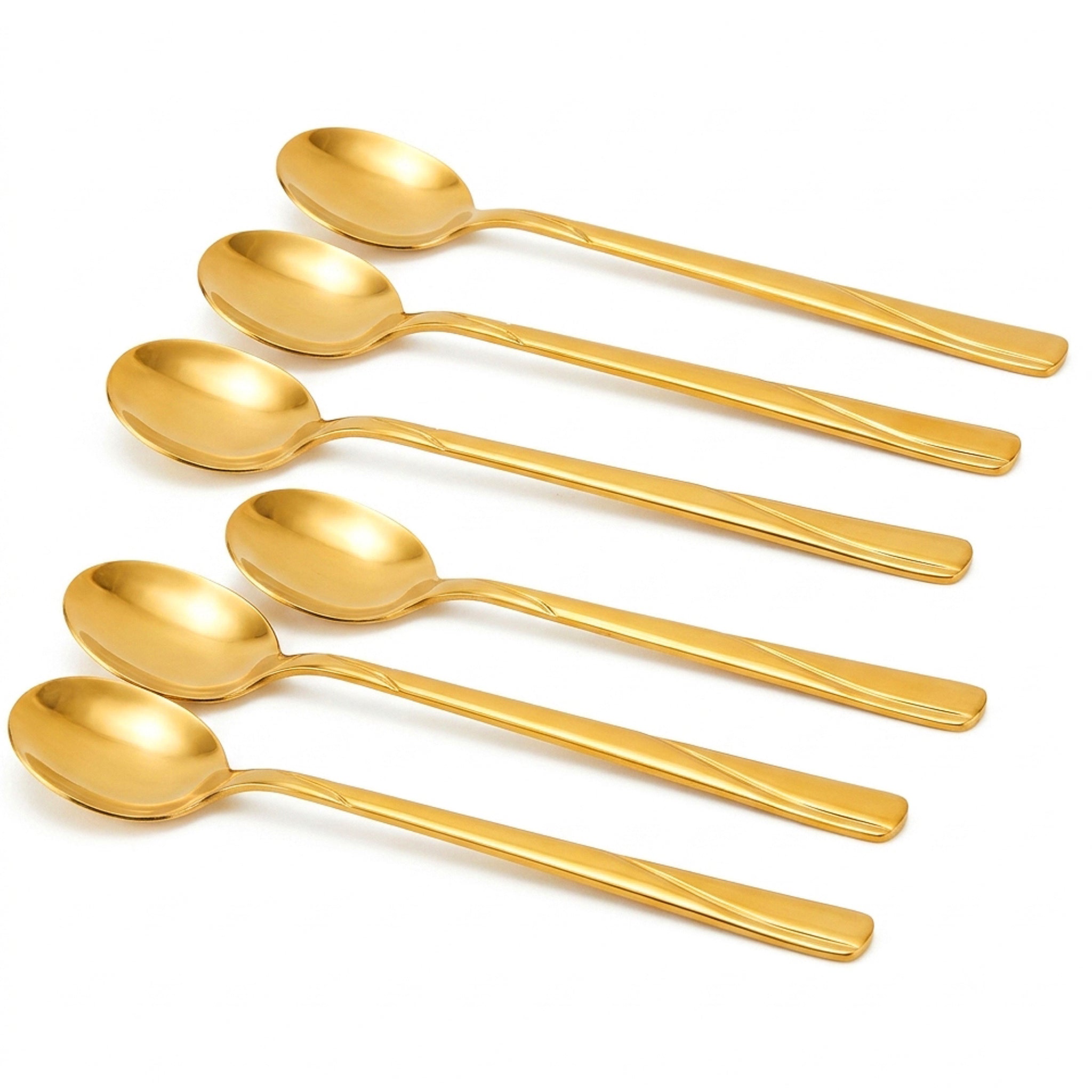 Blaze R.P.3 Stainless Steel 6-Piece Golden Long Tea Spoon Set