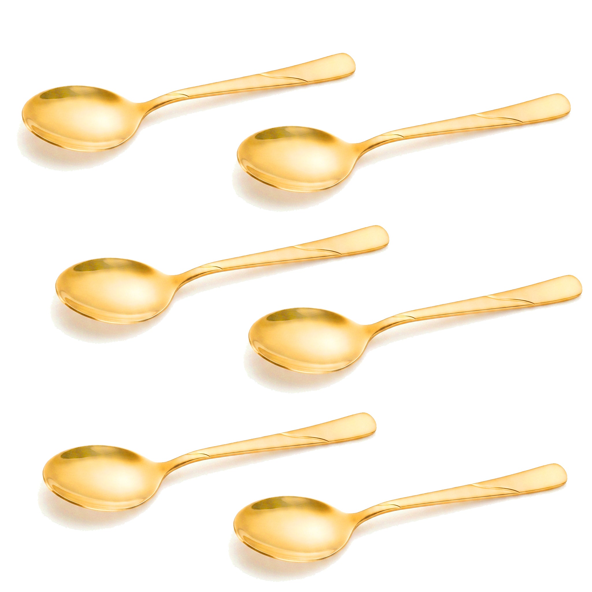 Blaze R.P.3 Stainless Steel 6-Piece Golden Dessert Soup Spoon