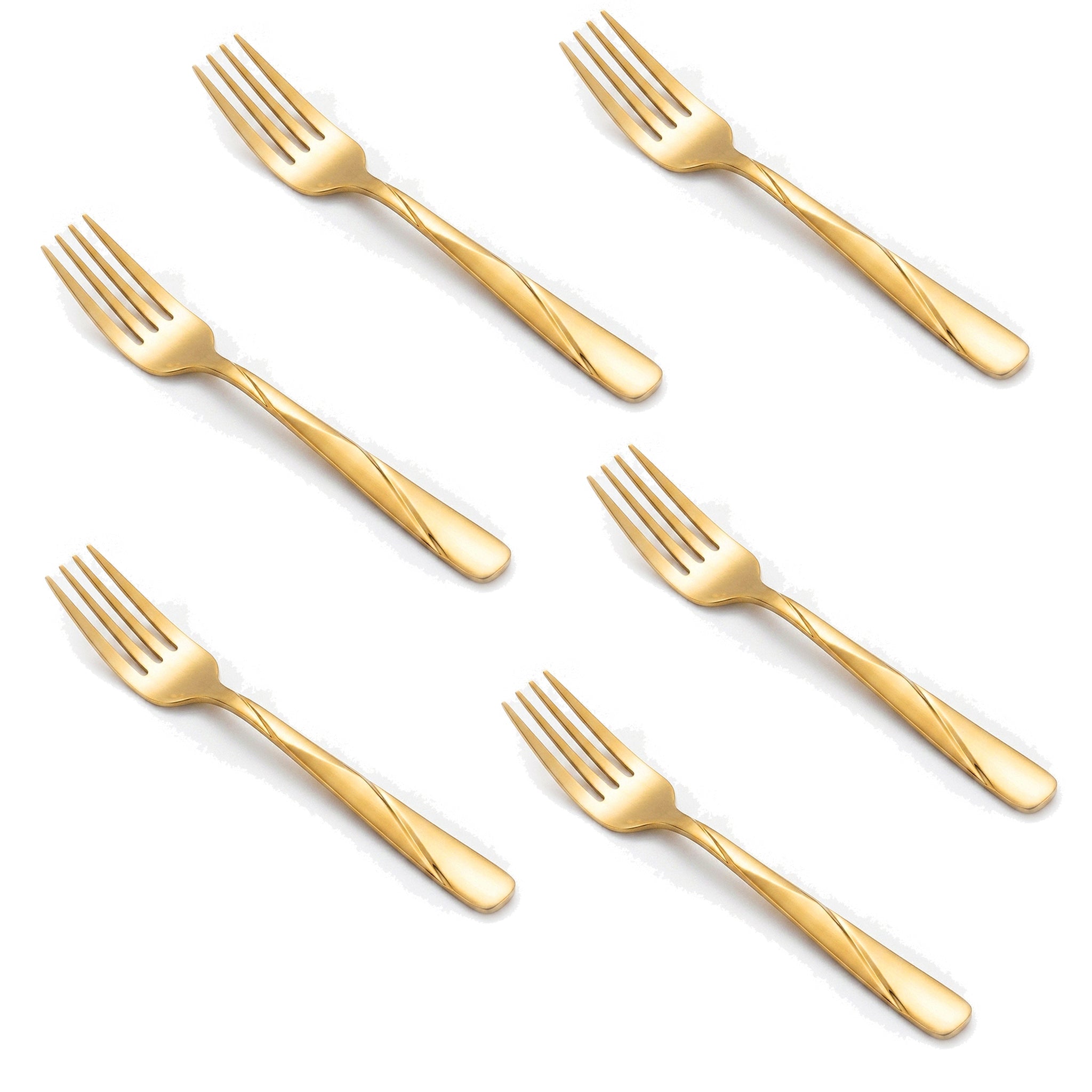 Blaze R.P.3 Stainless Steel 6-Piece Golden Dessert Fork Set