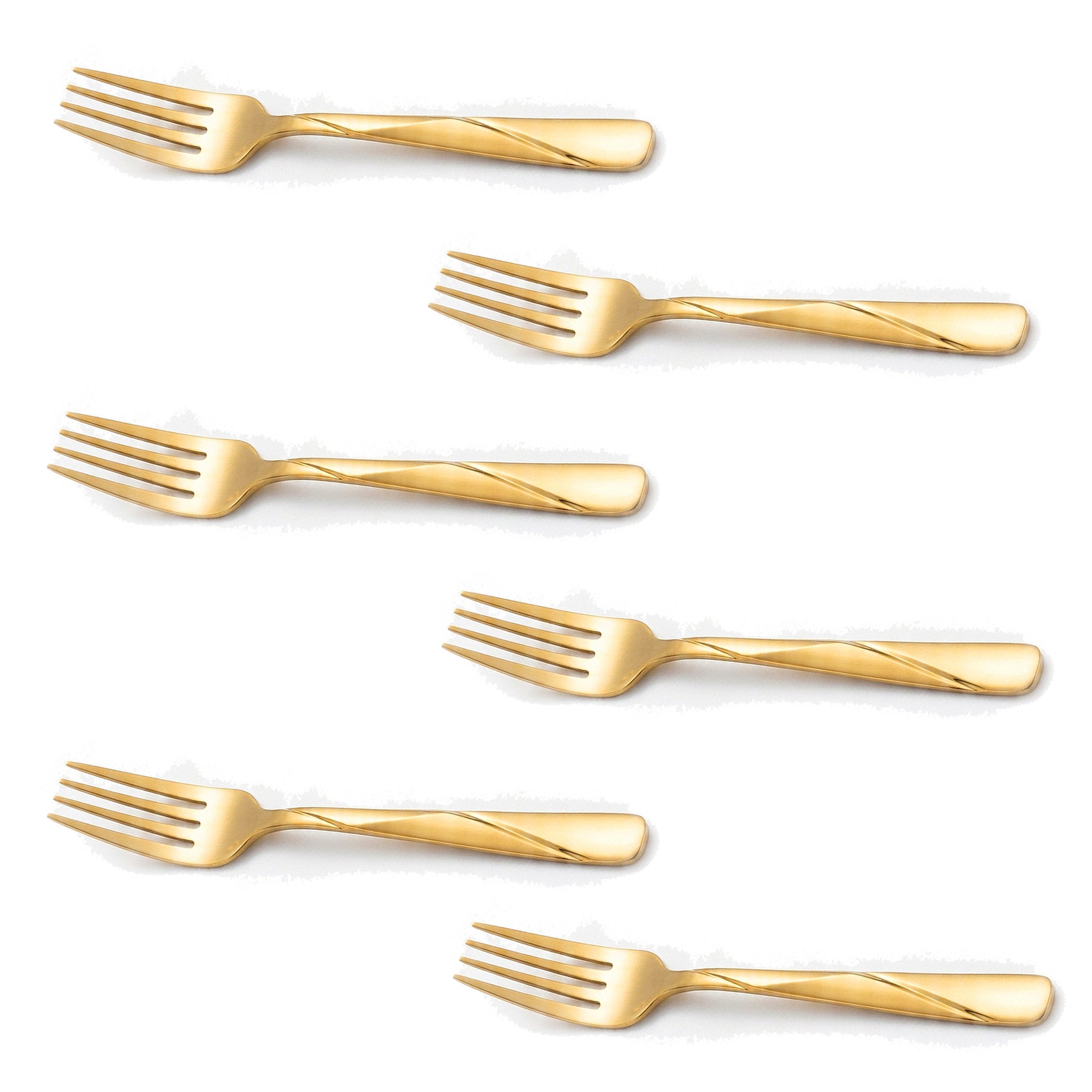Blaze R.P.3 Stainless Steel 6-Piece Golden Dessert Fork Set