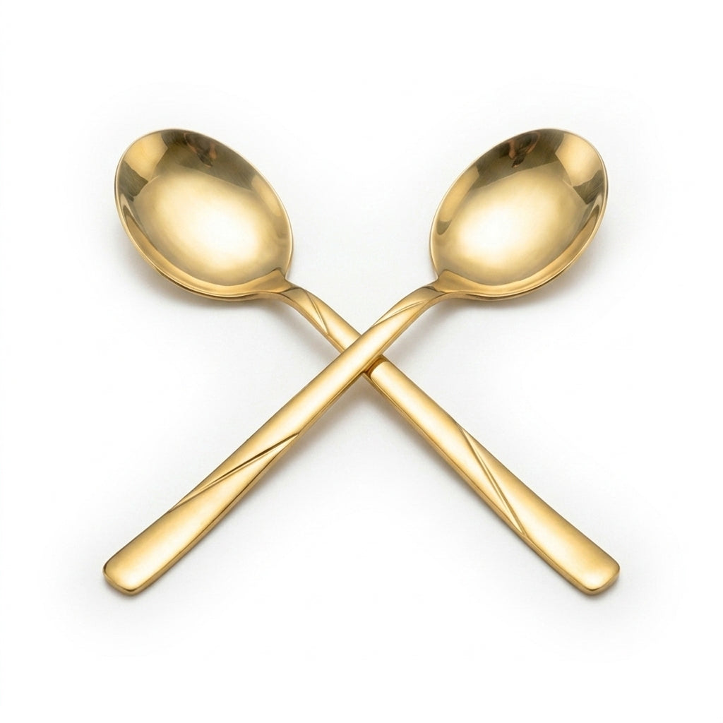 Blaze R.P.3 Stainless Steel 2-Piece Golden Serving Soup Spoon Set