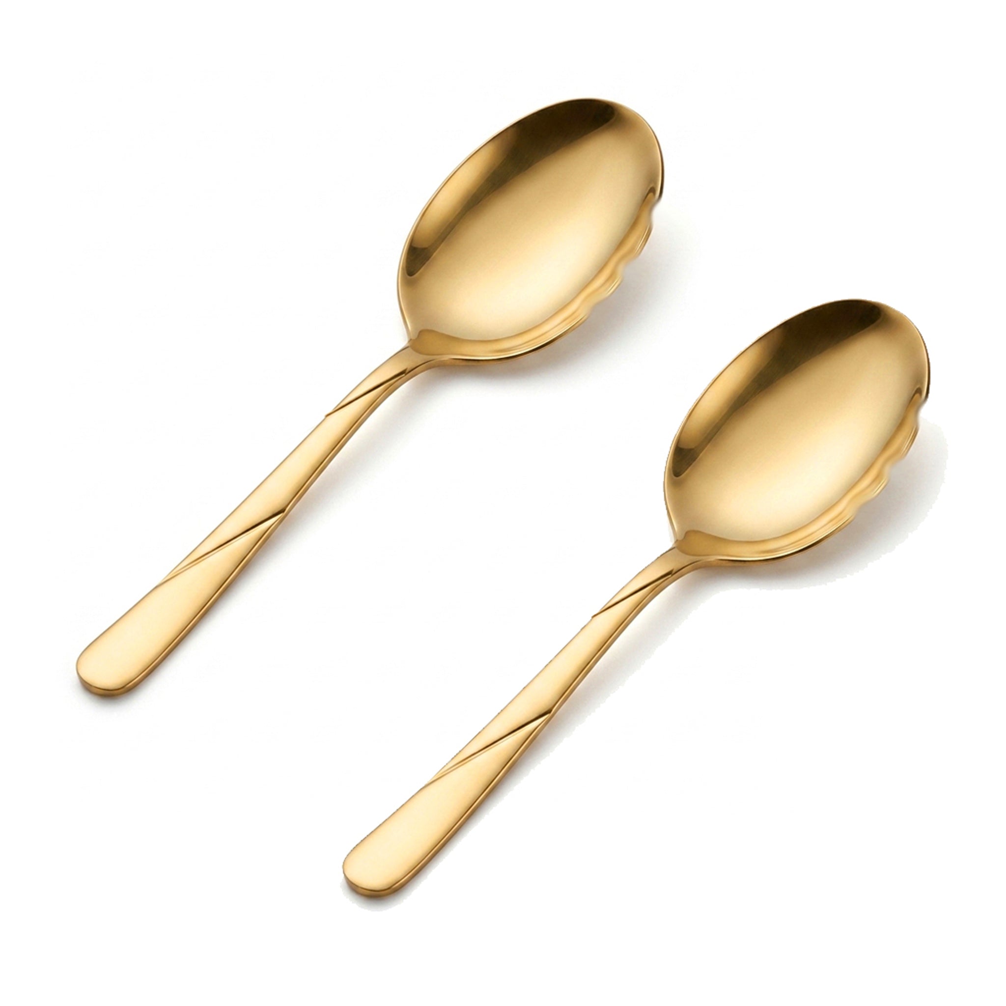 Blaze R.P.3 Stainless Steel 2-Piece Golden Serving Panja Rice Spoon Set