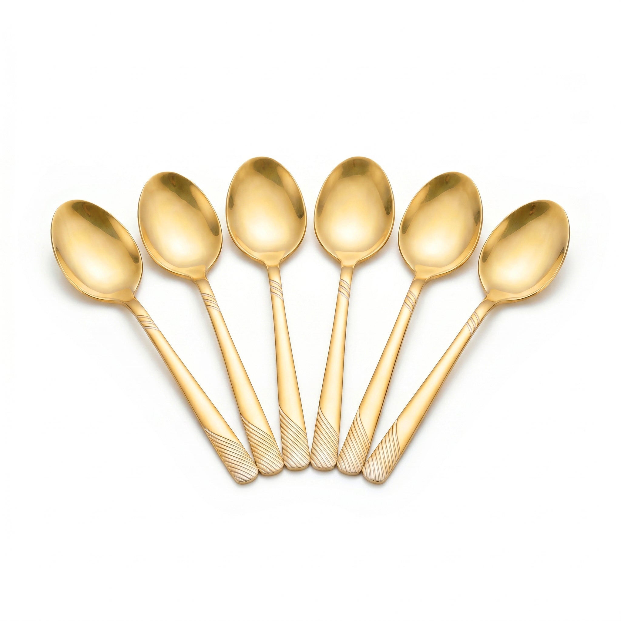 Blaze TPO Gold 6-Piece Stainless Steel Golden Coffee Spoon Set