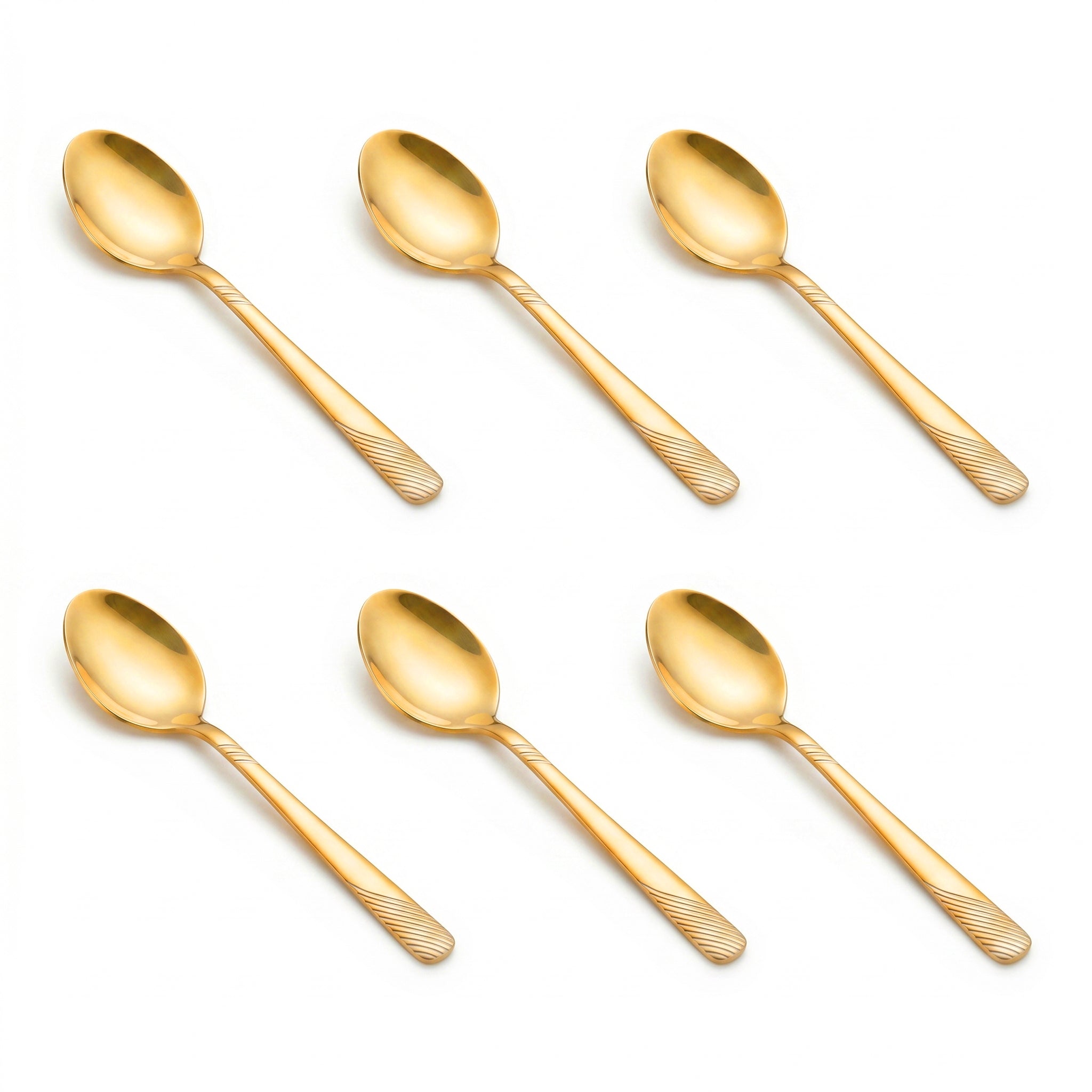Blaze TPO Gold 6-Piece Stainless Steel Golden Coffee Spoon Set