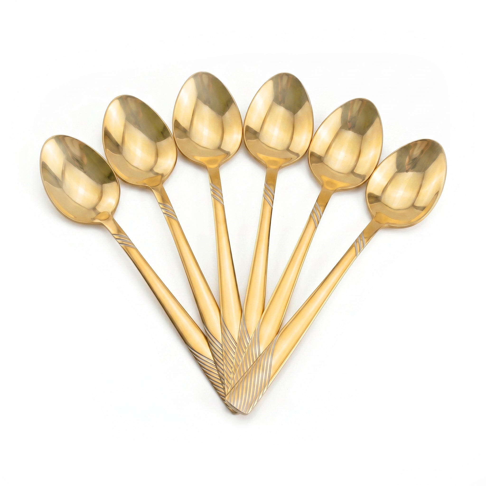 Blaze TPO Gold 6-Piece Stainless Steel Golden Dessert Spoon Set