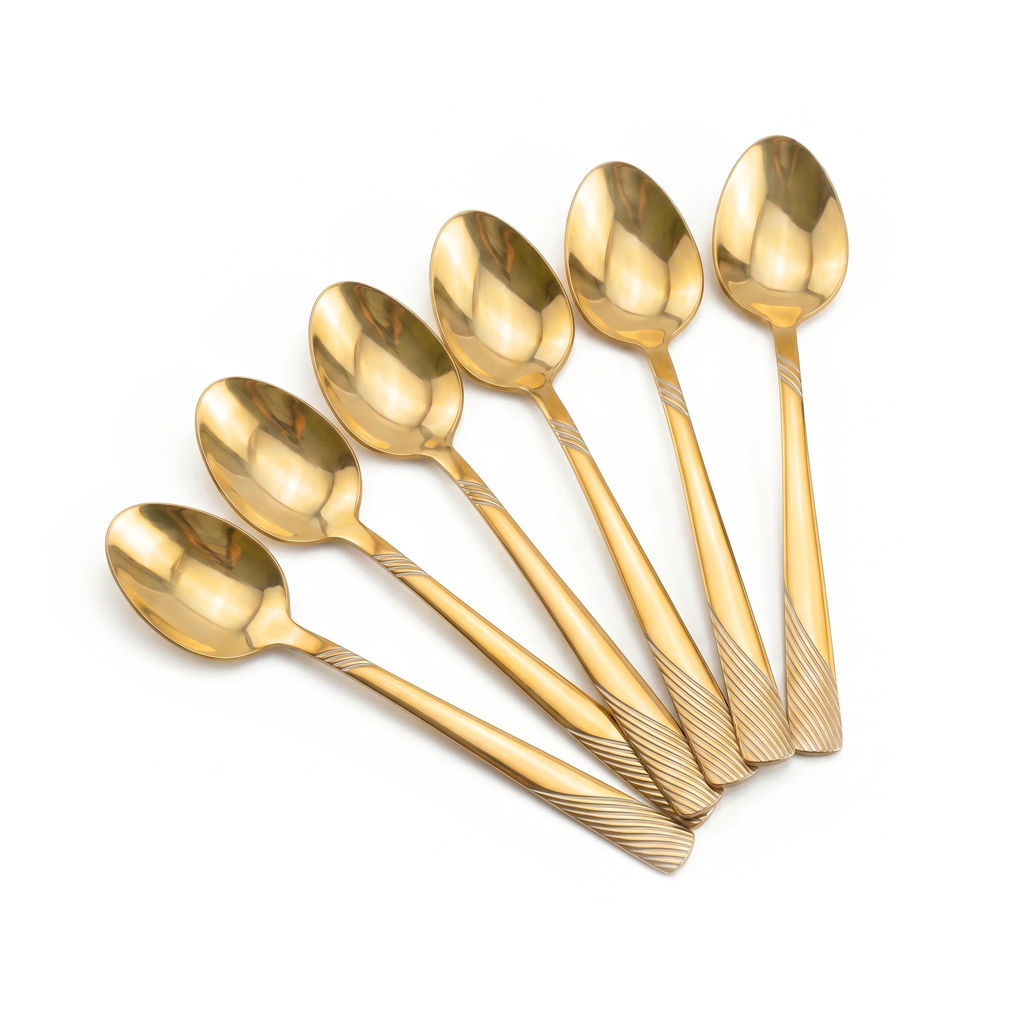 Blaze TPO Gold 6-Piece Stainless Steel Golden Dessert Spoon Set