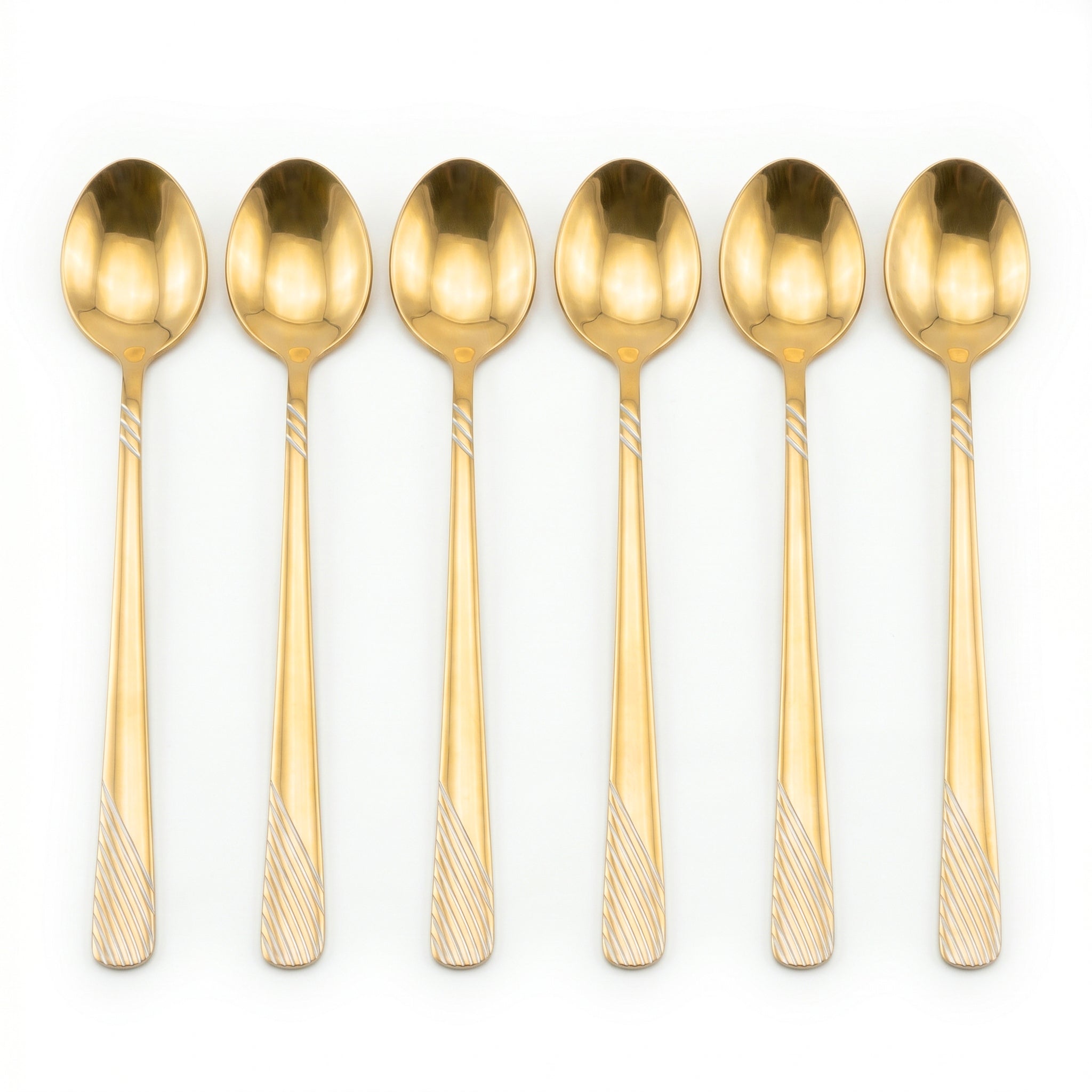 Blaze TPO Gold 6-Piece Stainless Steel Golden Long Tea Spoon Set