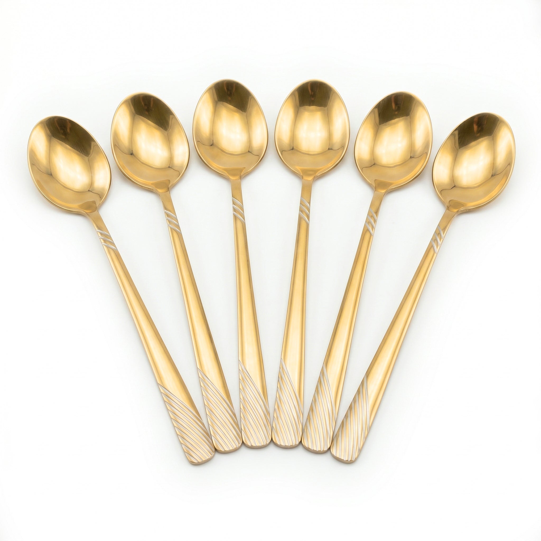 Blaze TPO Gold 6-Piece Stainless Steel Golden Long Tea Spoon Set