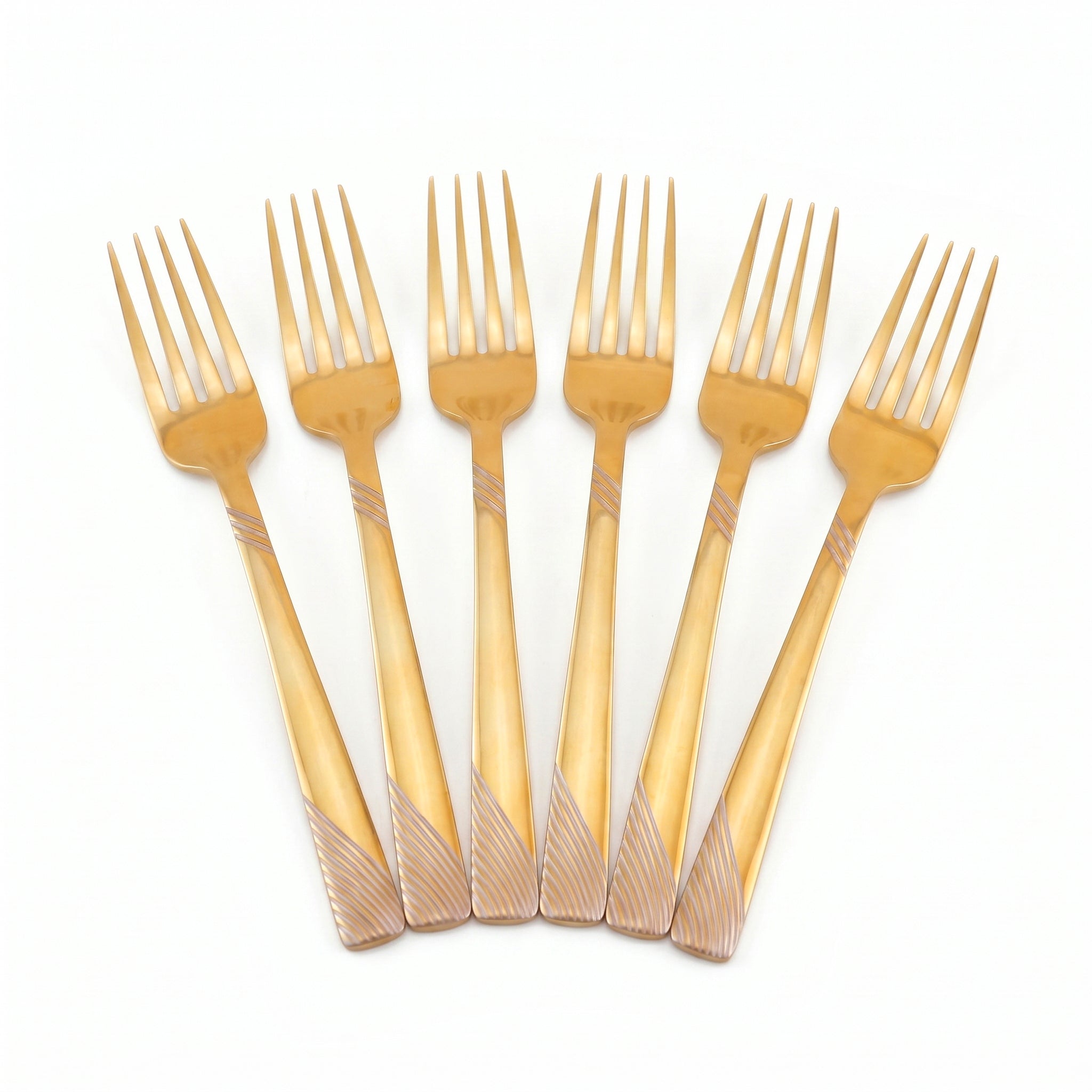 Blaze TPO Gold 6-Piece Stainless Steel Golden Dessert Fork Set
