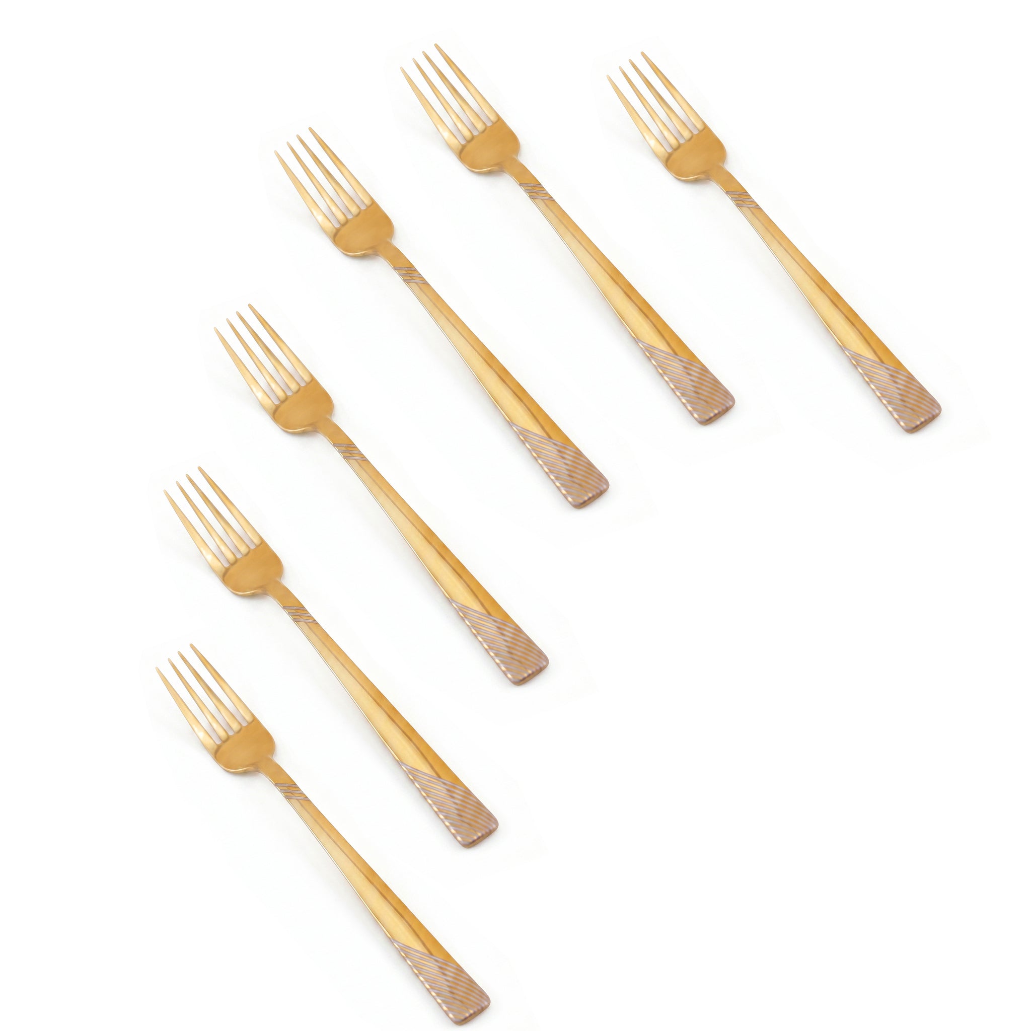 Blaze TPO Gold 6-Piece Stainless Steel Golden Dessert Fork Set