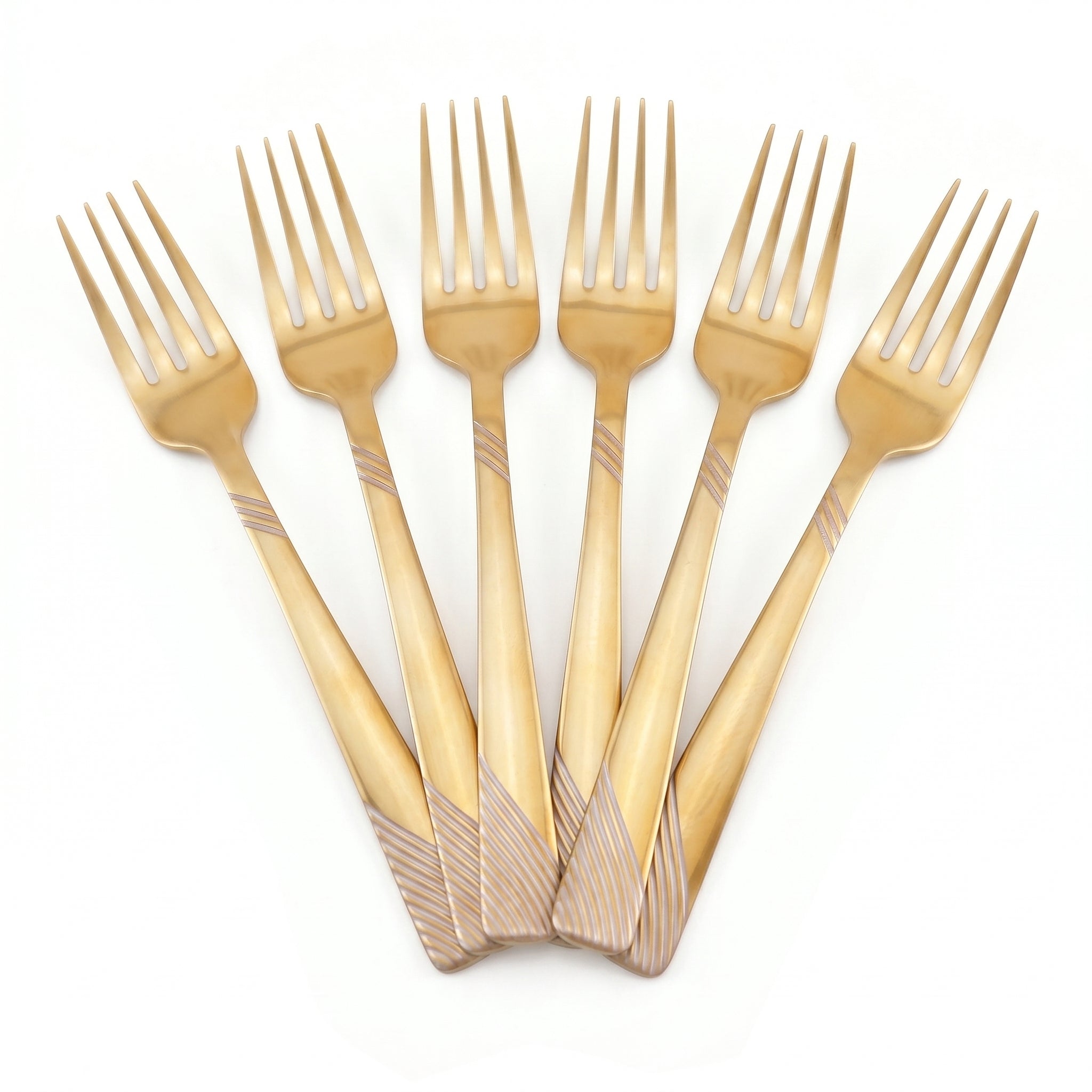 Blaze TPO Gold 6-Piece Stainless Steel Golden Table Fork Set