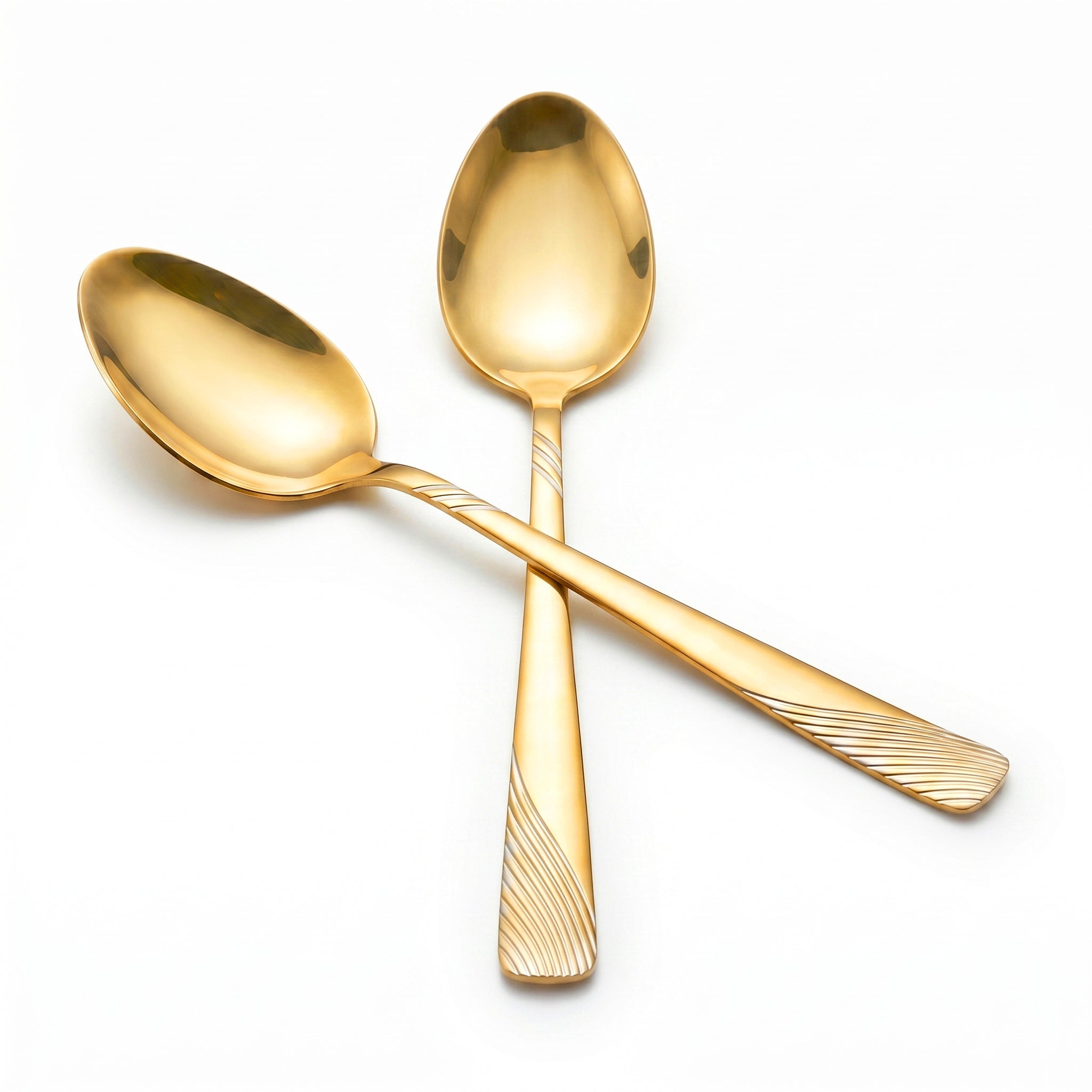Blaze TPO Gold 2-Piece Stainless Steel Golden Serving Rice Spoon Set