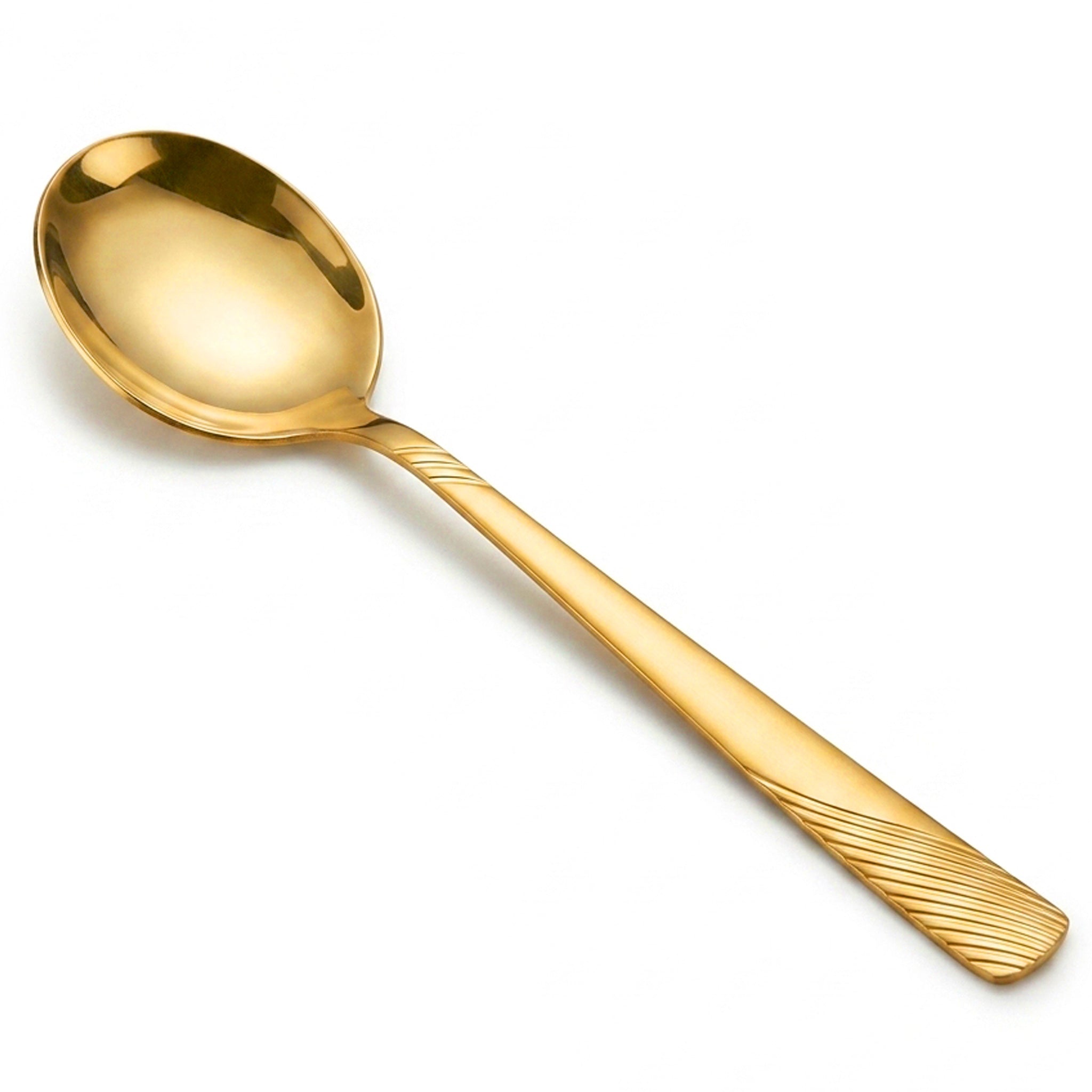 Blaze TPO Gold 2-Piece Stainless Steel Golden Serving Soup Spoon Set