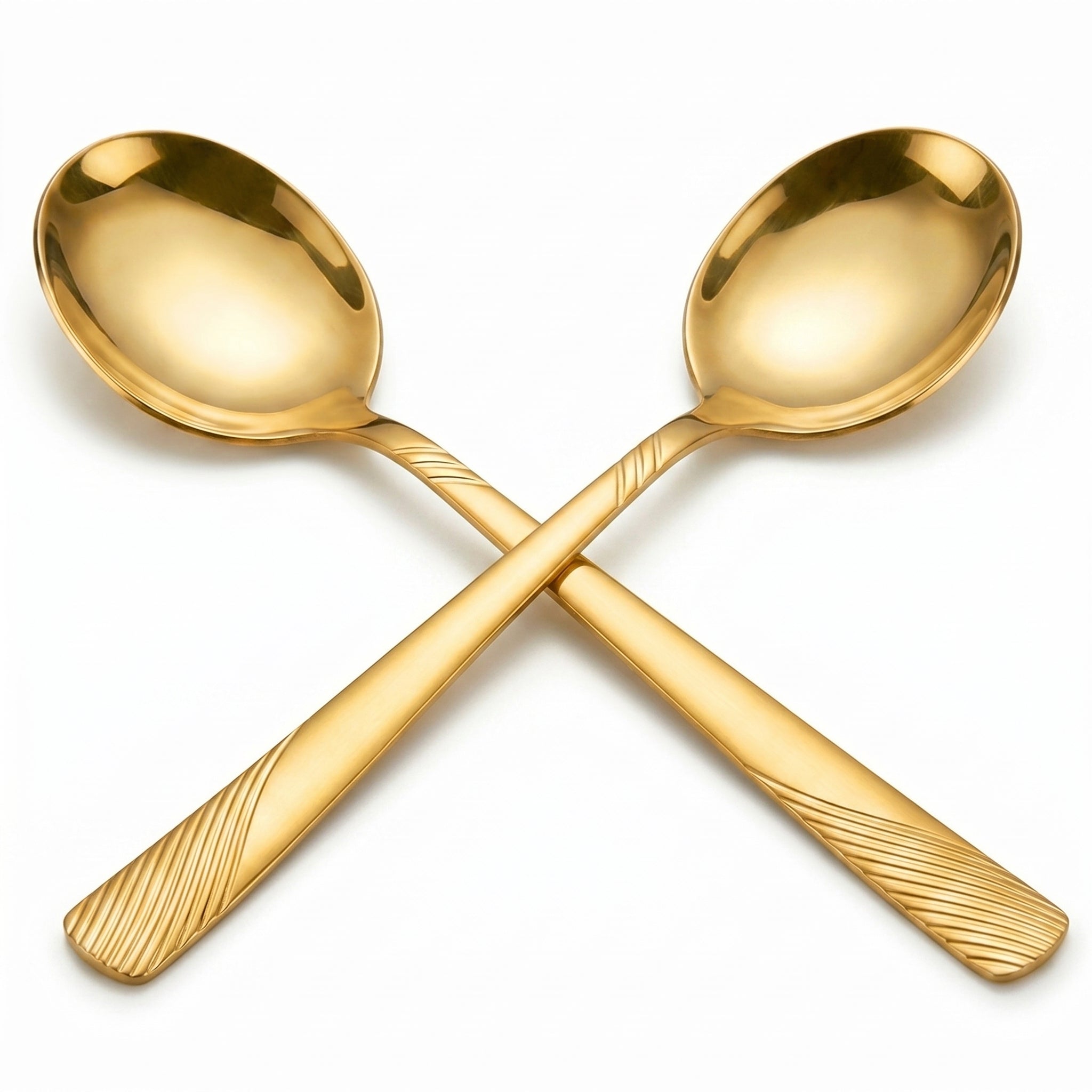 Blaze TPO Gold 2-Piece Stainless Steel Golden Serving Soup Spoon Set
